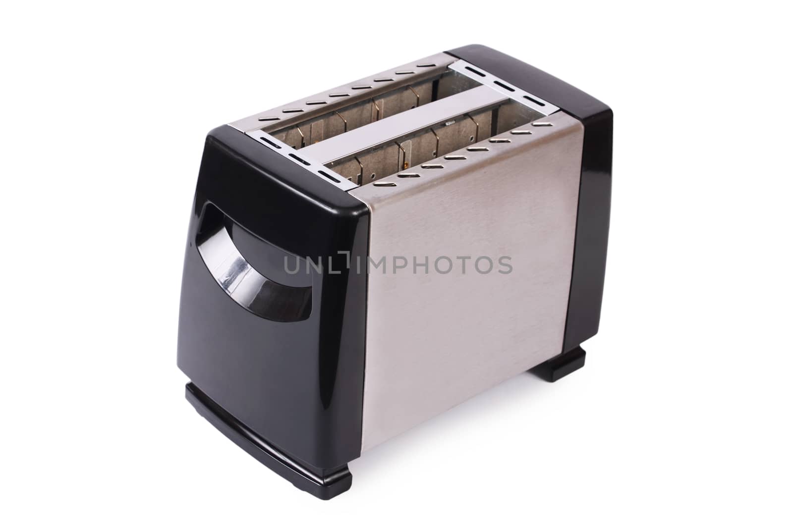The silver toaster isolated on white background