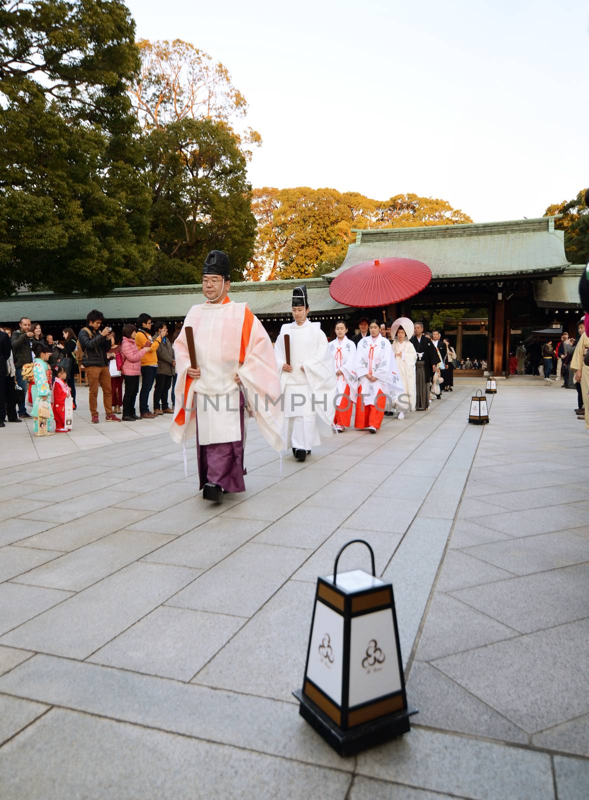 TOKYO,JAPAN-NOV 20 :A Japanese wedding ceremony at Shrine by siraanamwong