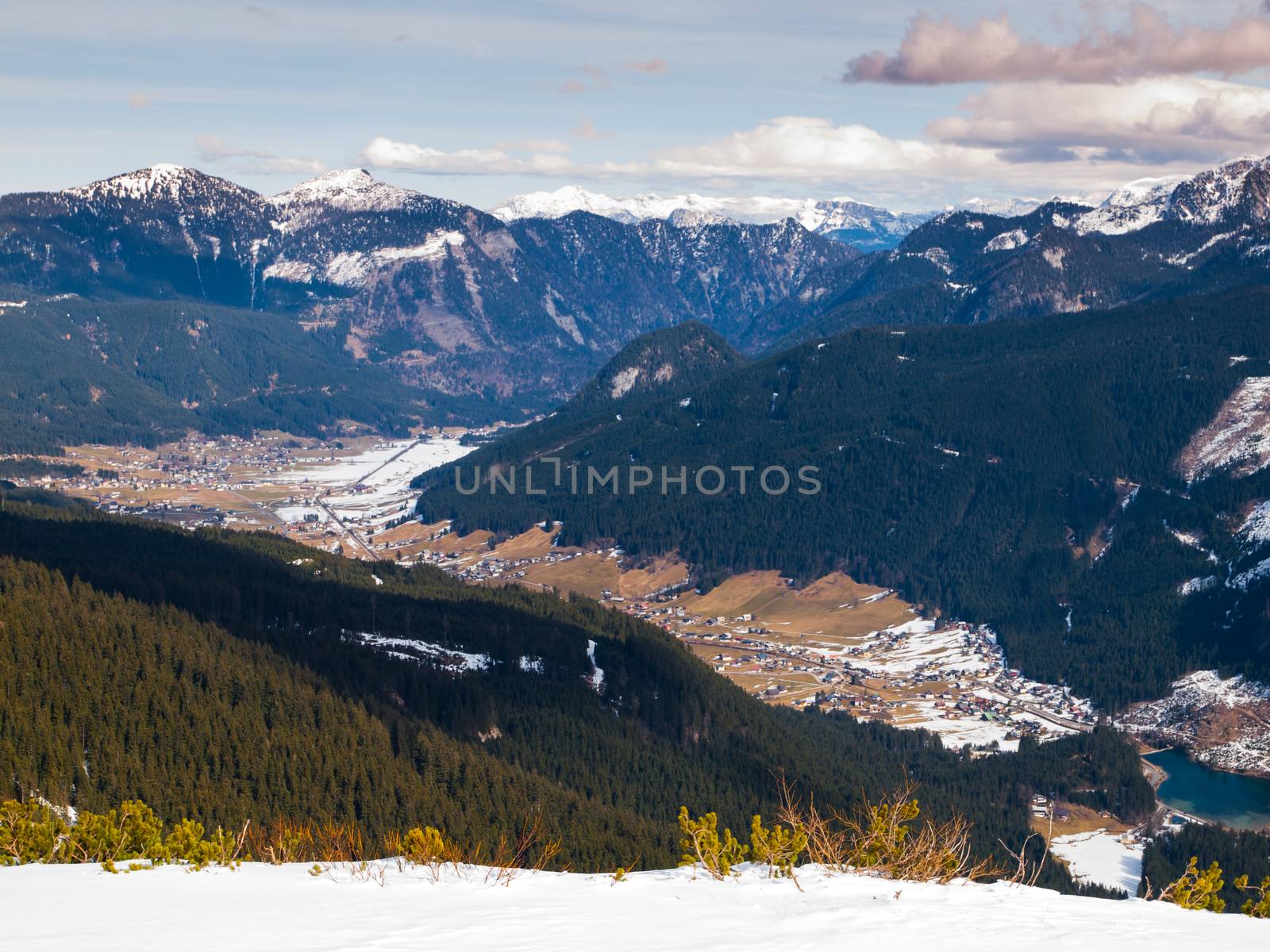 Alpine valley in early spring (Gosau, Austria)