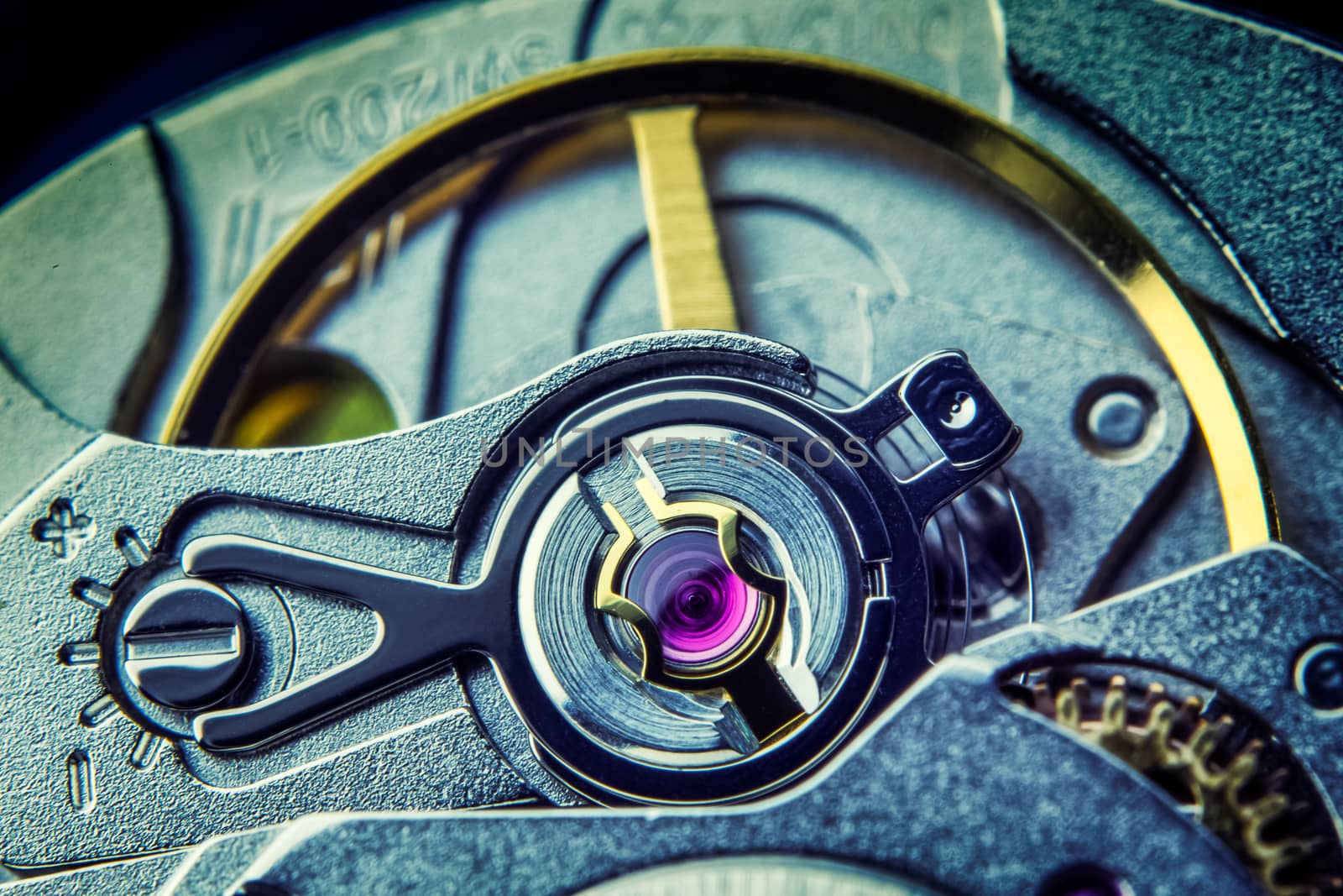 Very close view of the watch macro