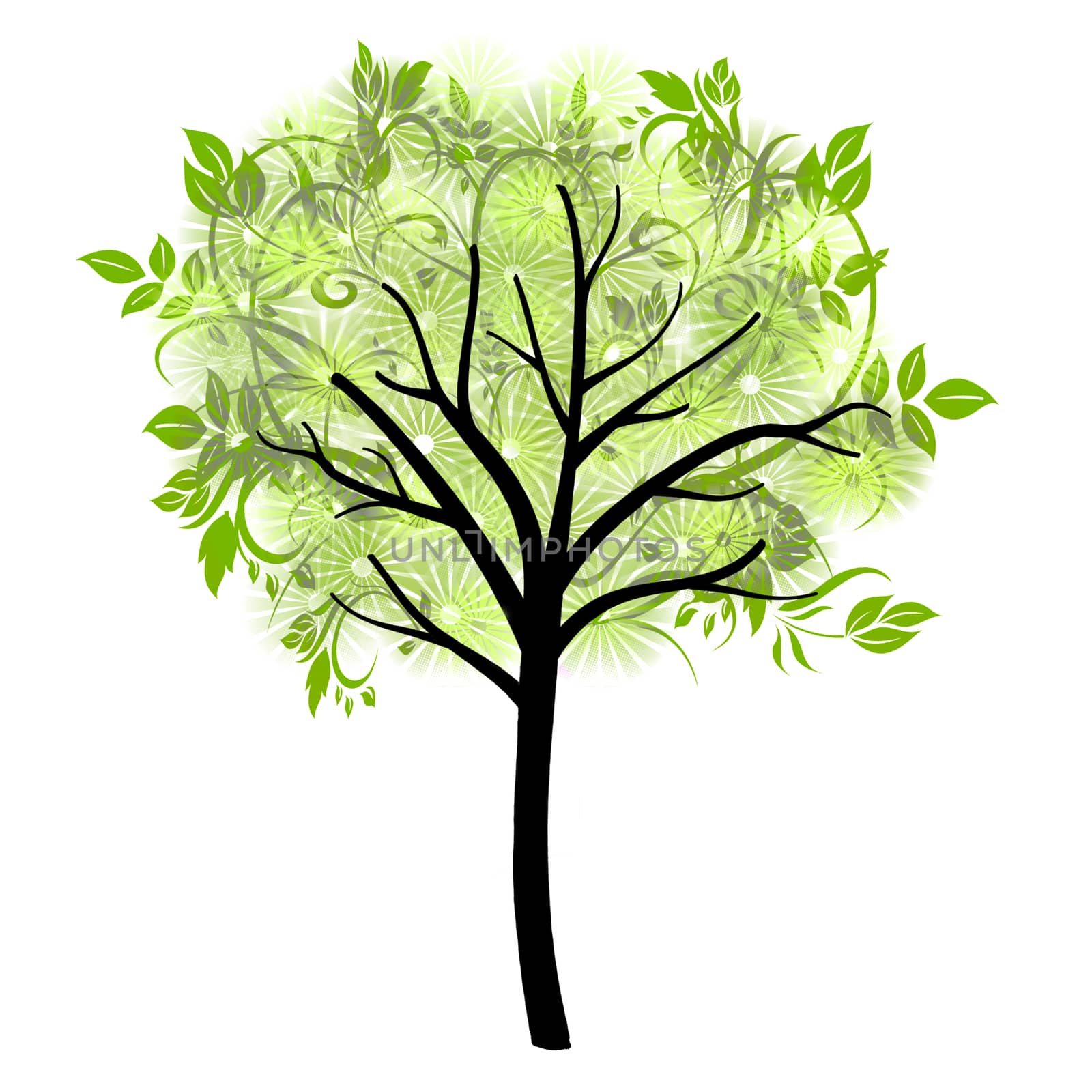 ornamental green tree illustration by sette