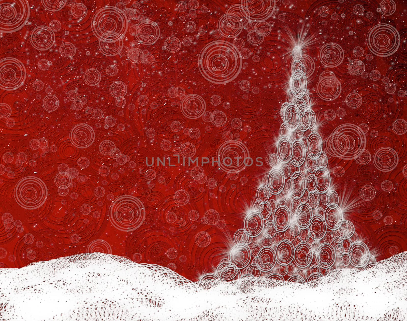 christmas background with tree and snow by sette