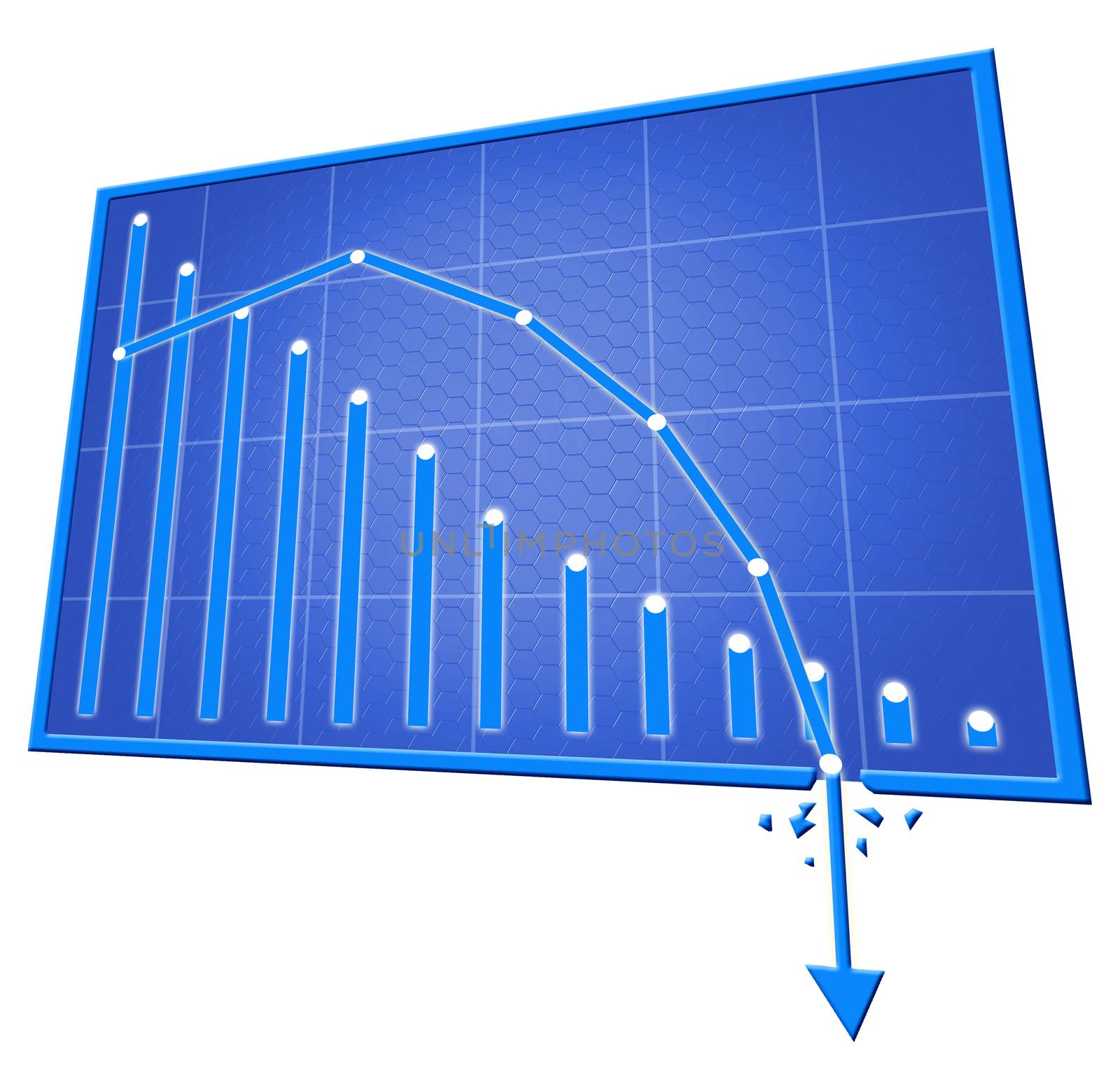 blue bad graph isolated on withe background
