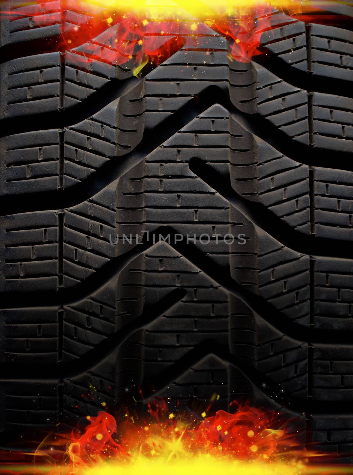 black abstract background with red flame  and copyspace