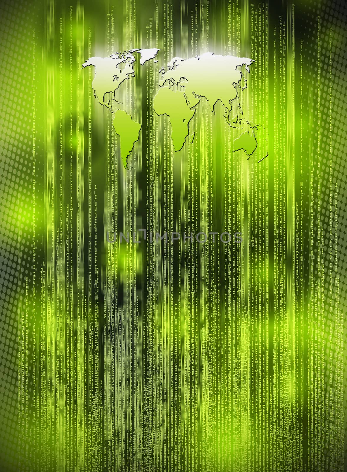 abstract background with world map matrix style