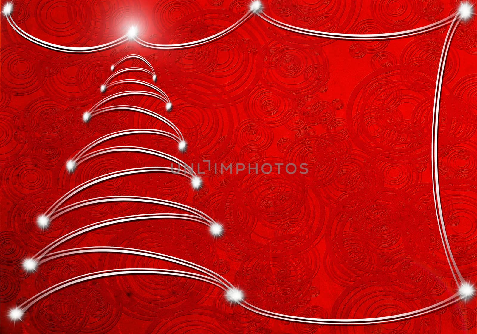 red abstract background with christmas tree by sette