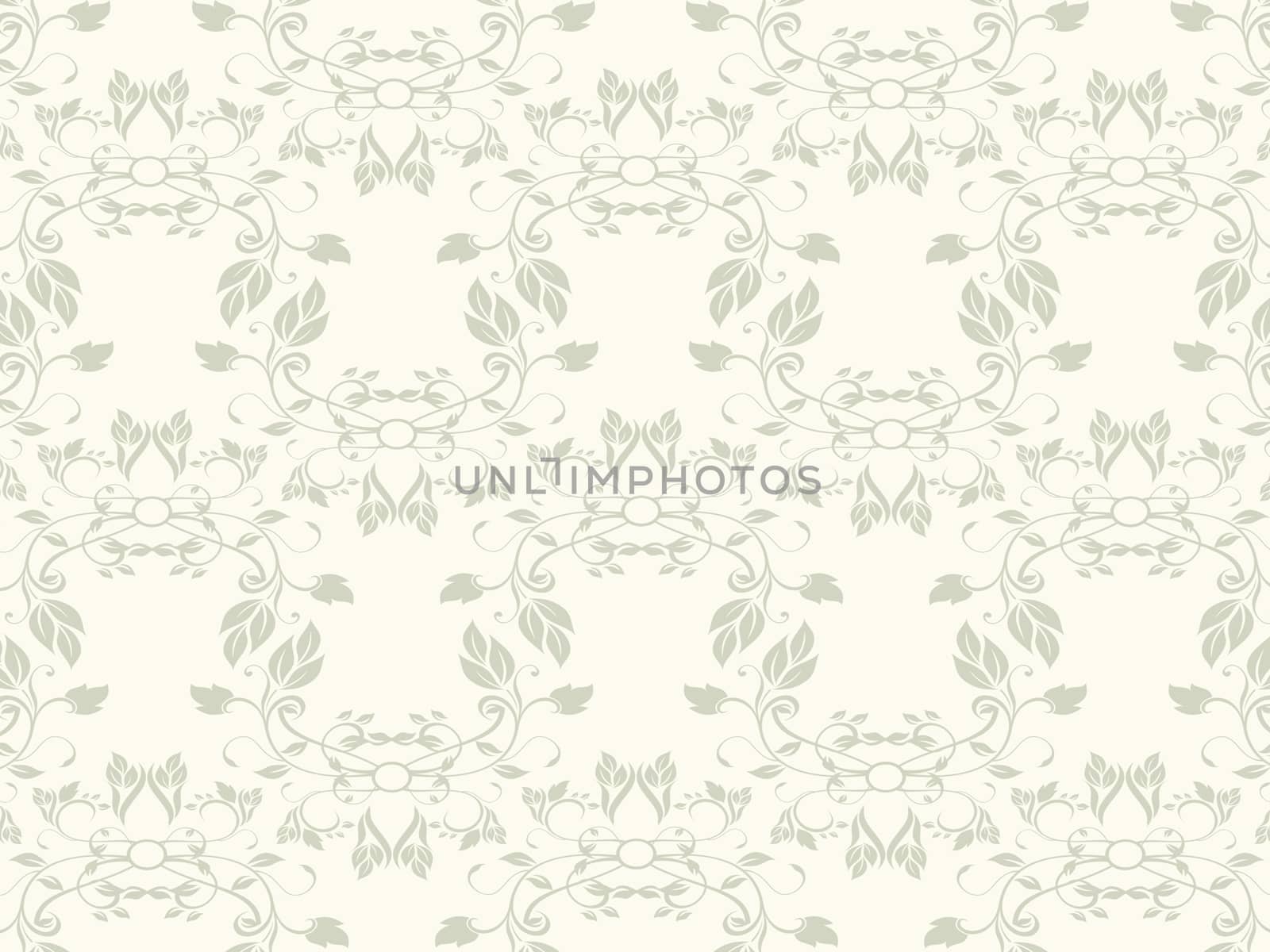 white background with floral pattern