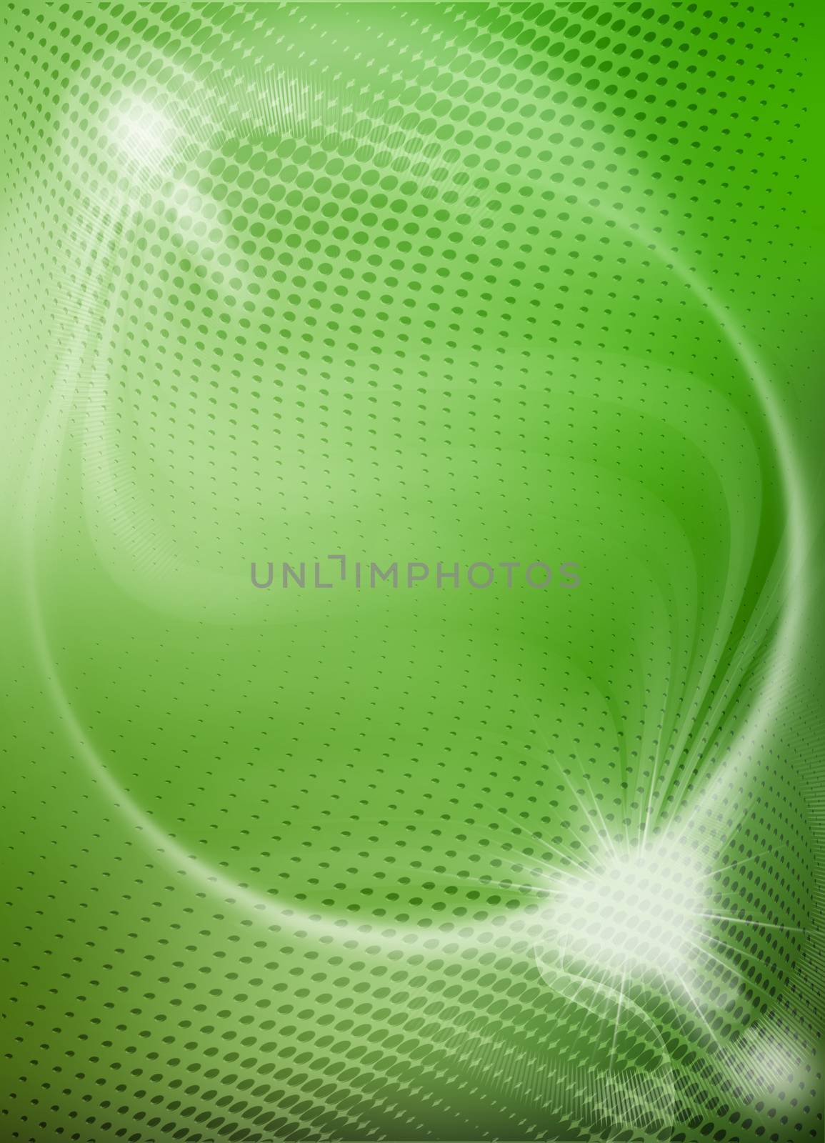 green abstract background with dots and lights