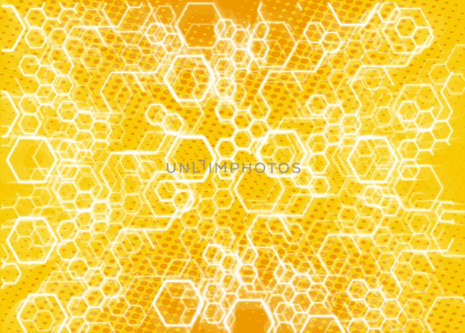 hexagons on yellow abstract background