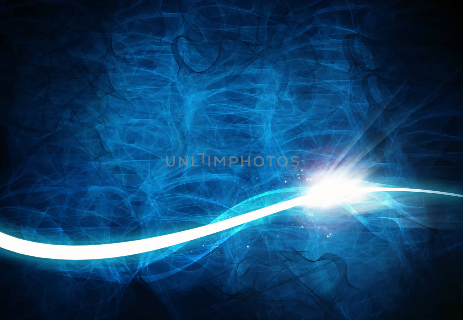 blue abstract background with light wave by sette