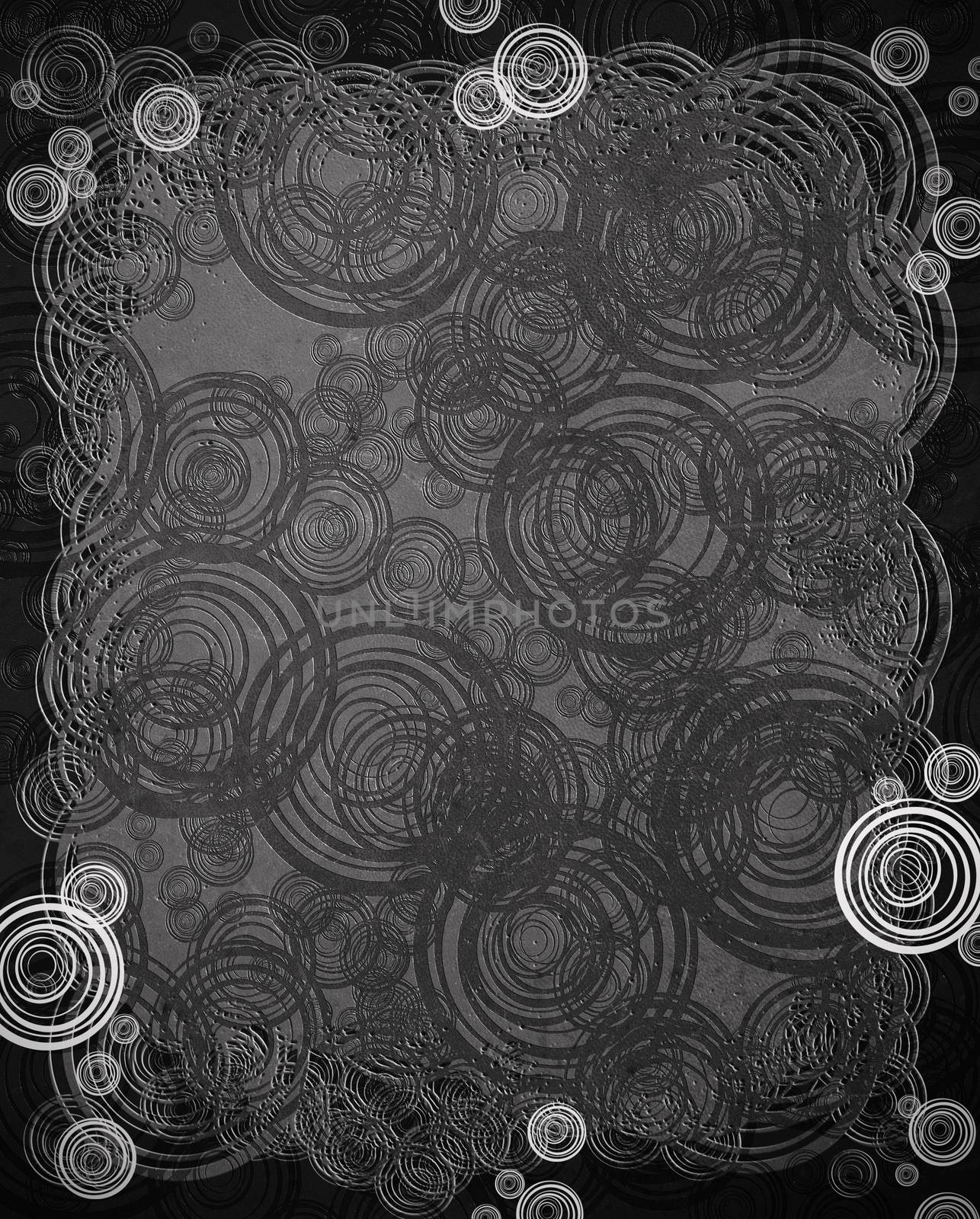 black and white abstract background with circles by sette