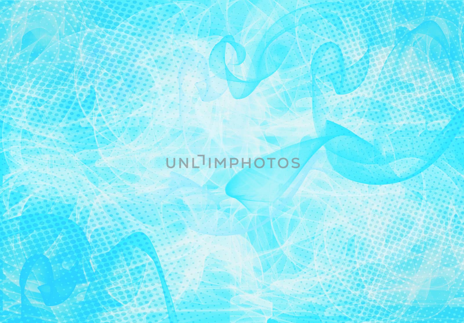 blue abstract background with waves and dots by sette