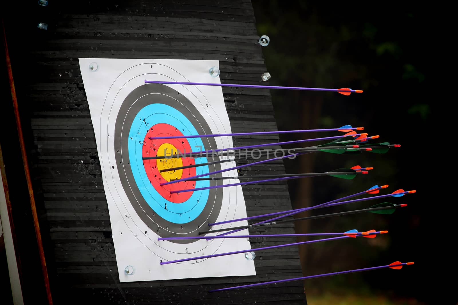 Archery target with arrow 