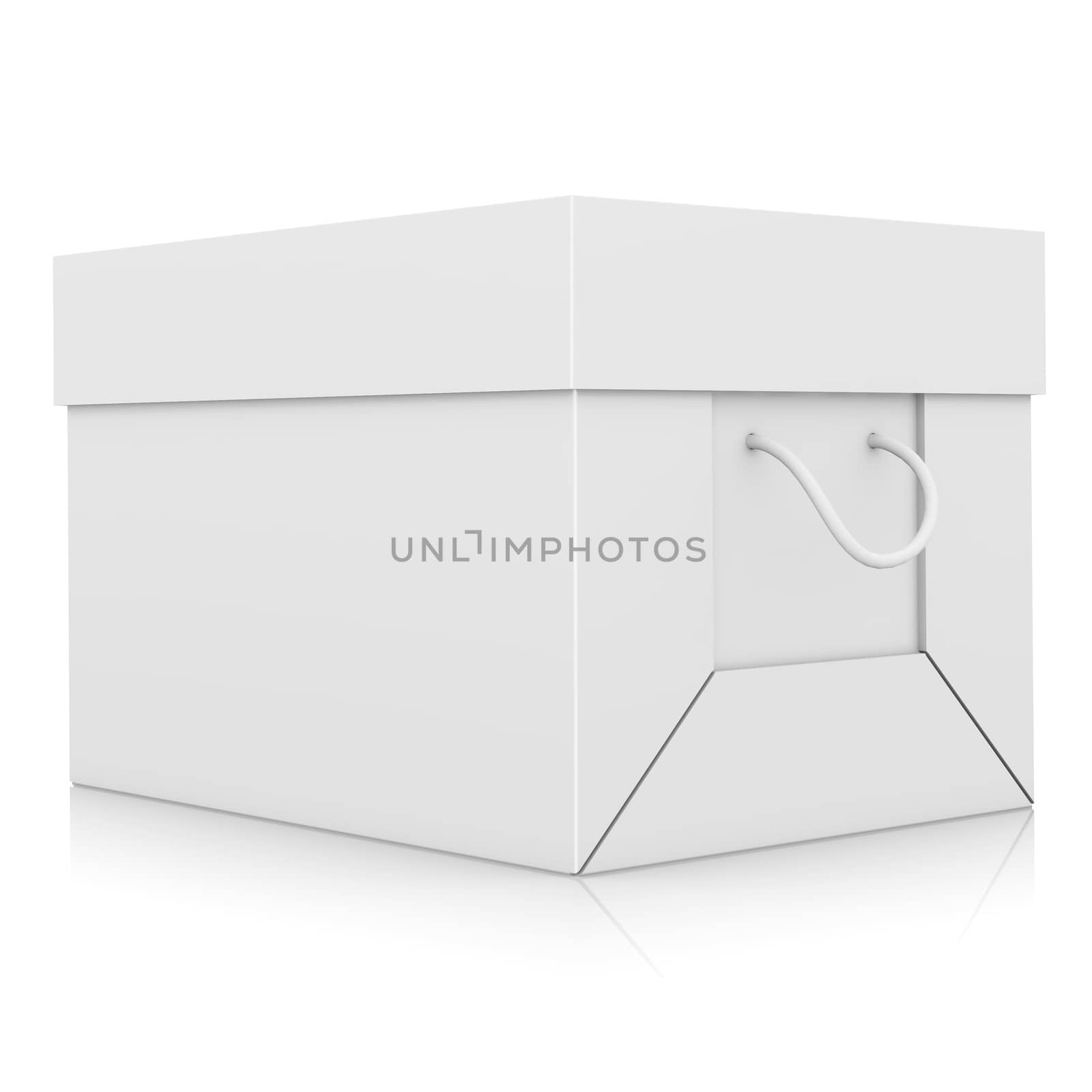 Closed white cardboard package box. Isolated on white background