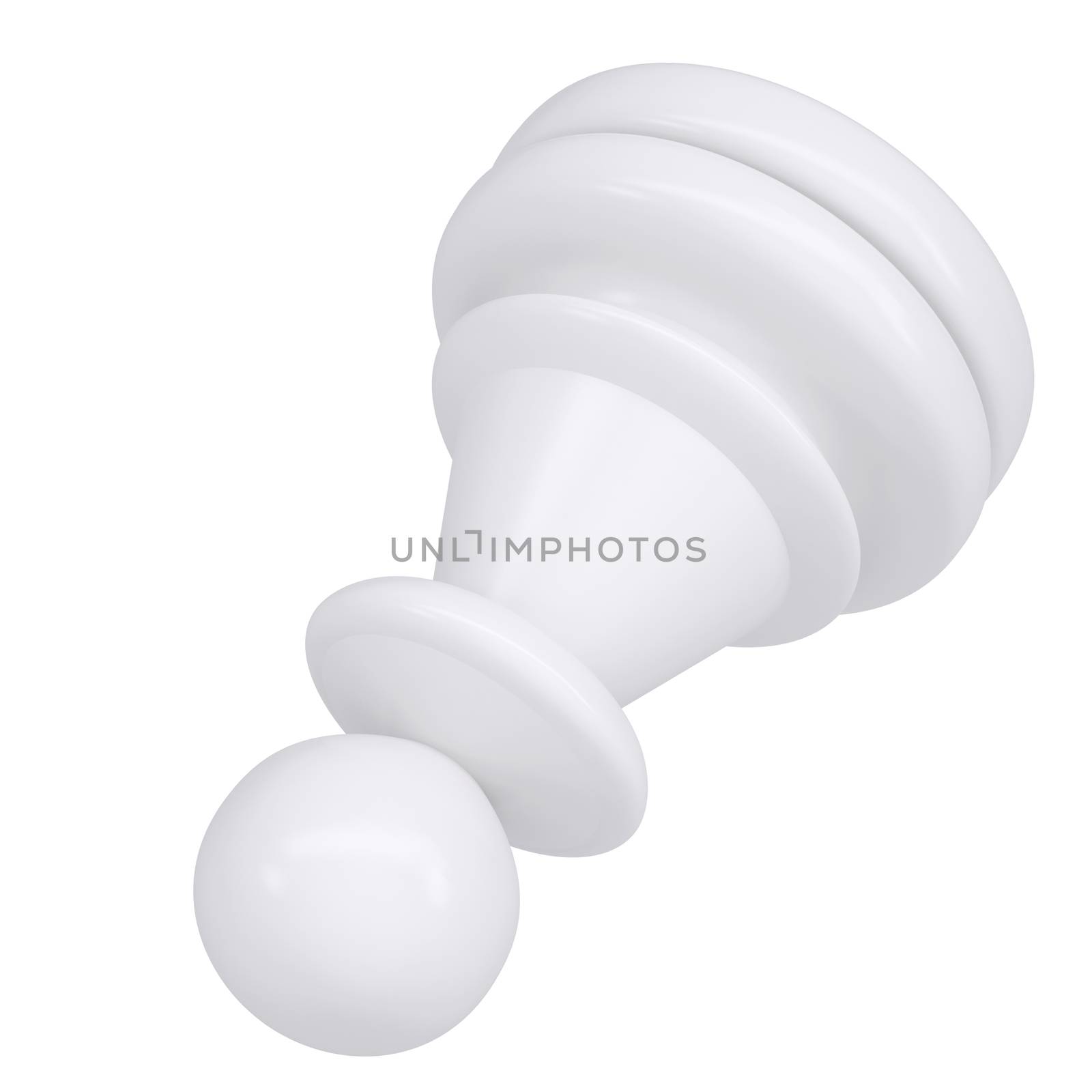 White pawn. Isolated render on a white background