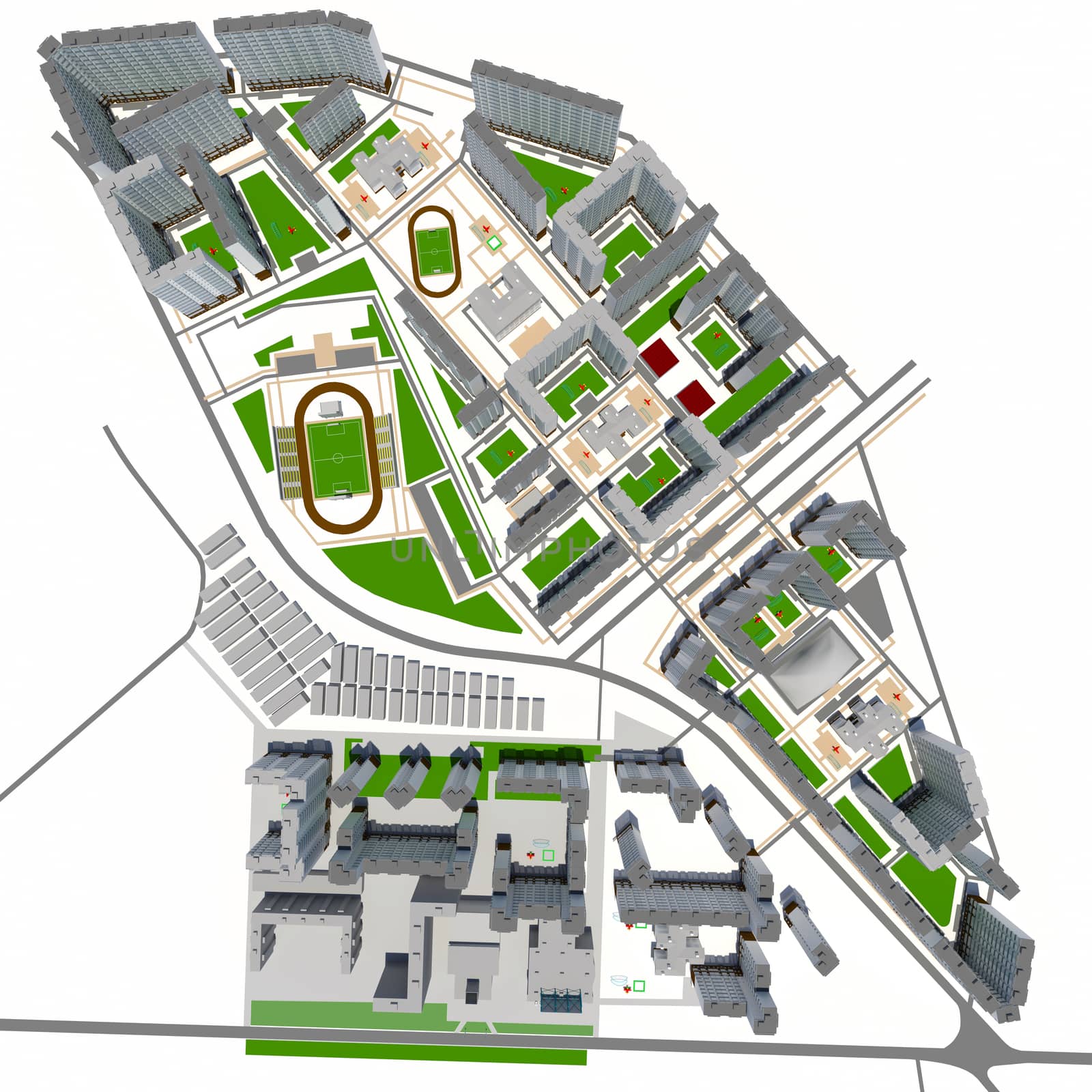 Residential district. Top view by cherezoff