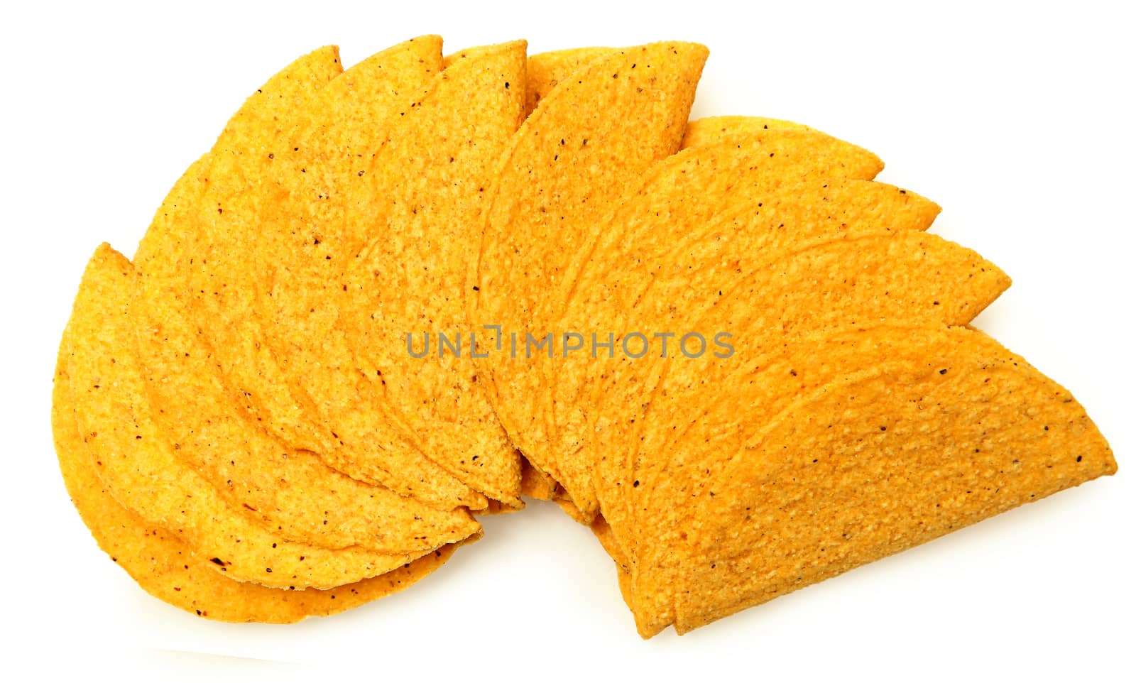 Stack of Cruncy Cornmeal Taco Shells by duplass