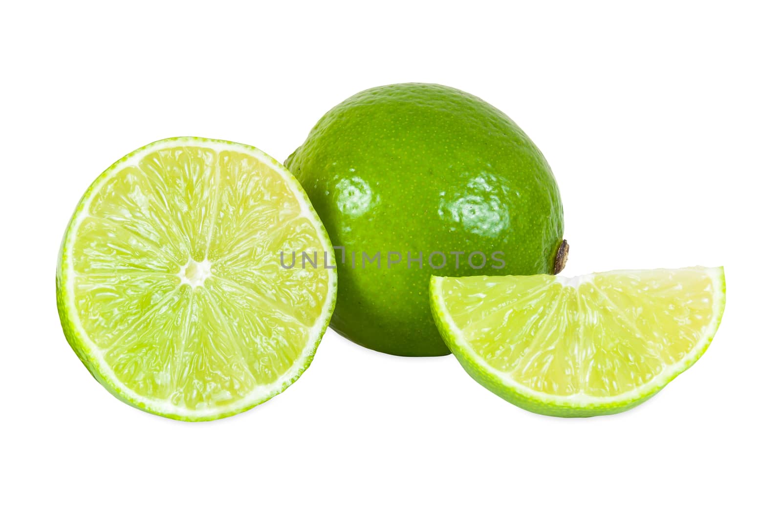 Lime fruit isolated on white background with clipping path