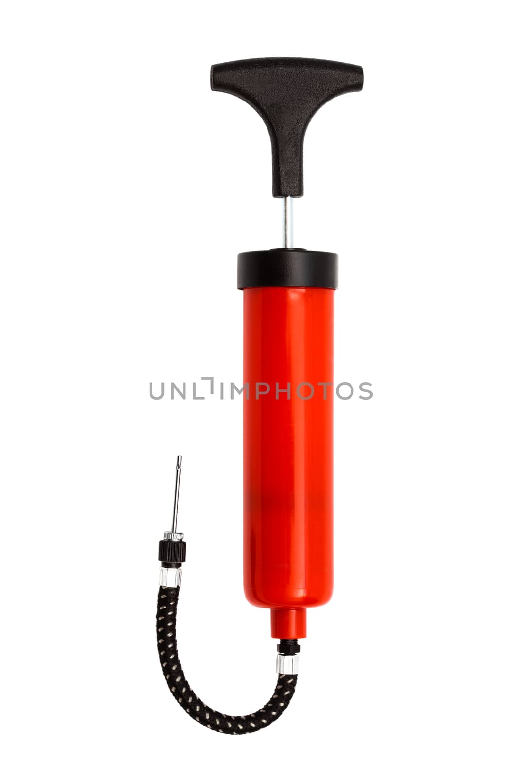 red air pump on a white background