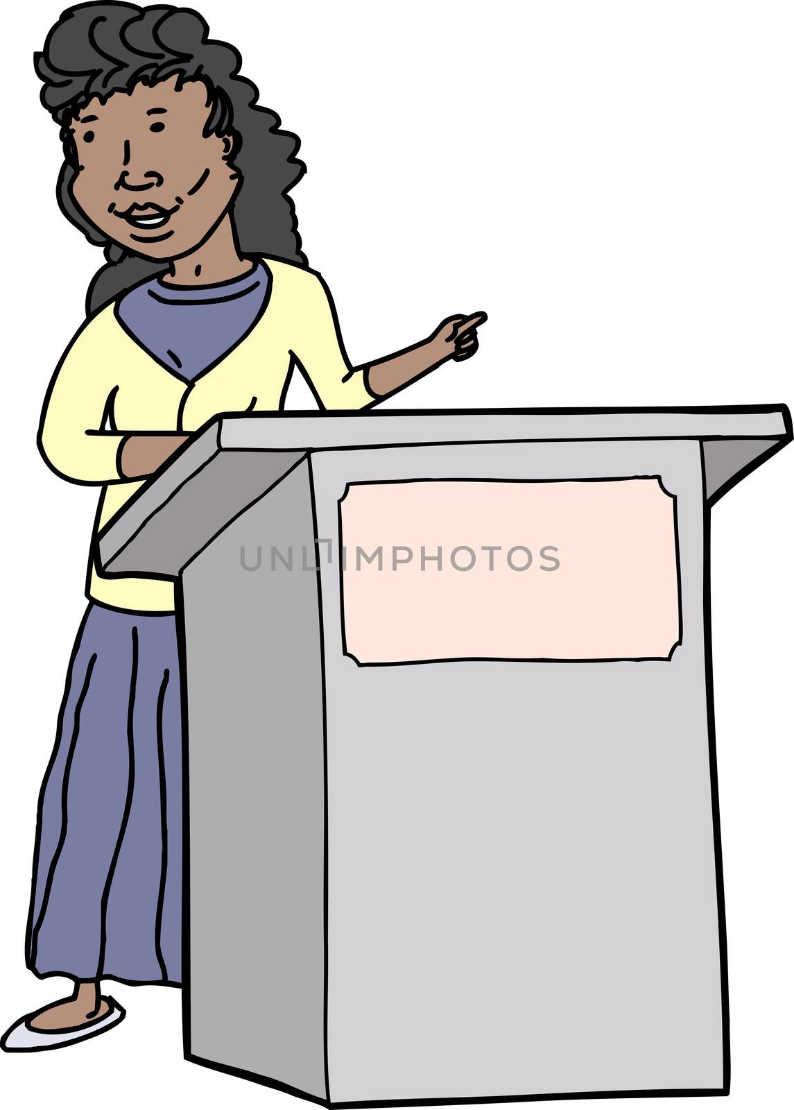 Woman Speaking at Lectern by TheBlackRhino