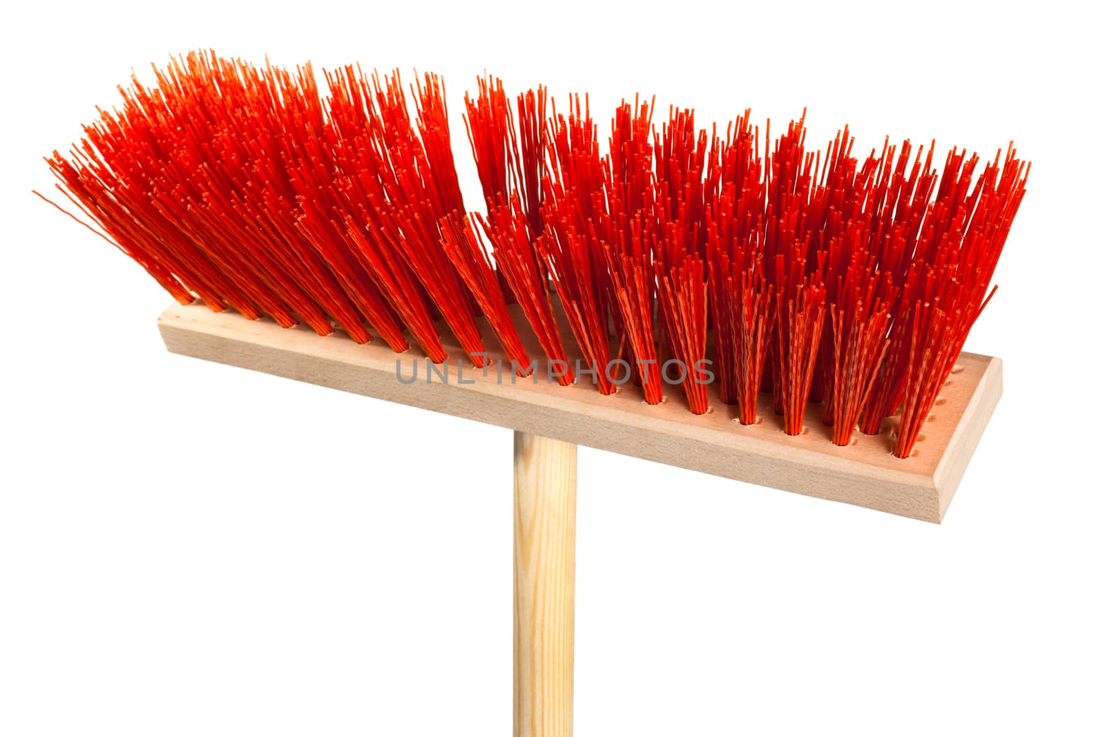 Beautiful red mop on a white background