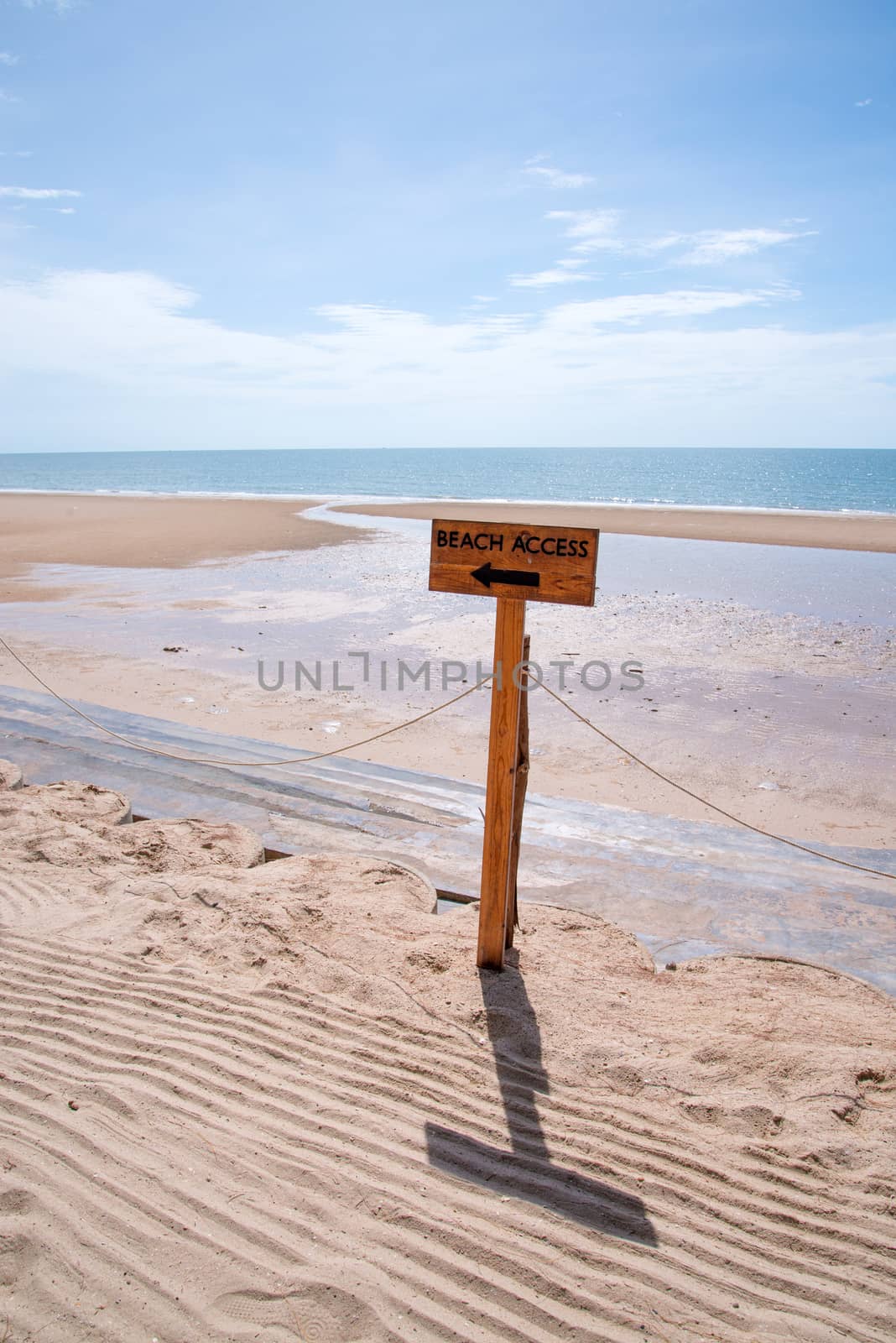 Beach access sign