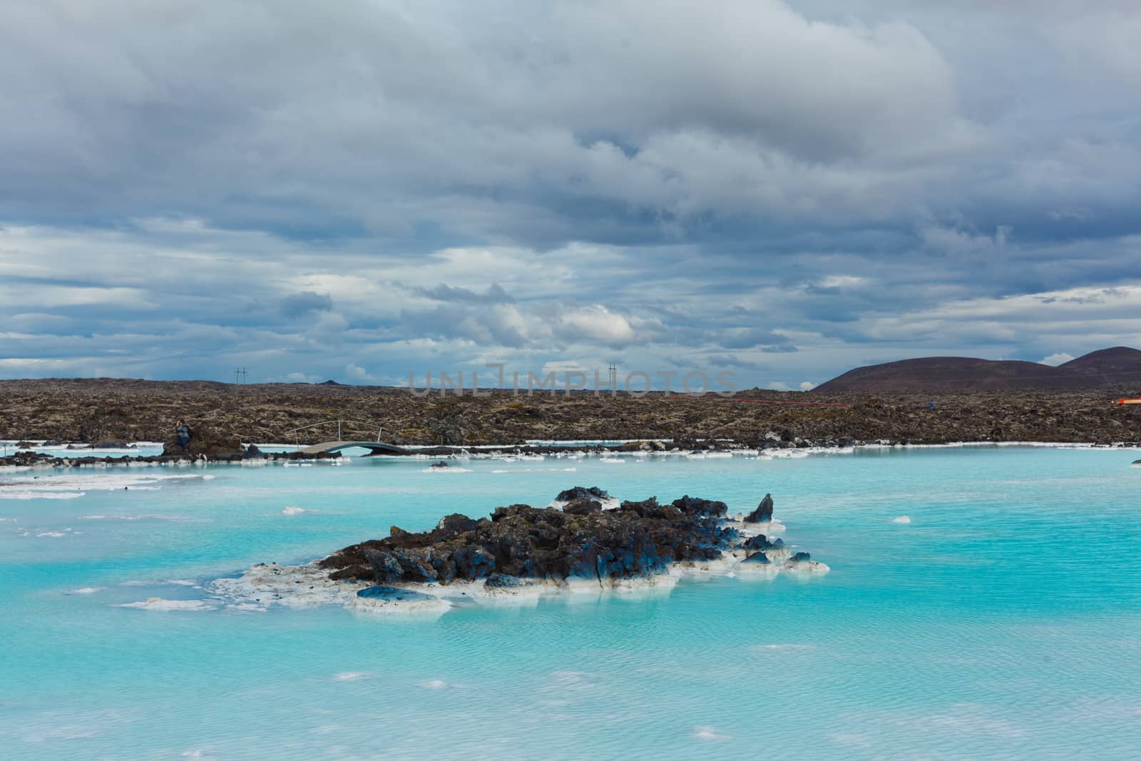 The famous blue lagoon geothermal bath near Reykjavik, Iceland