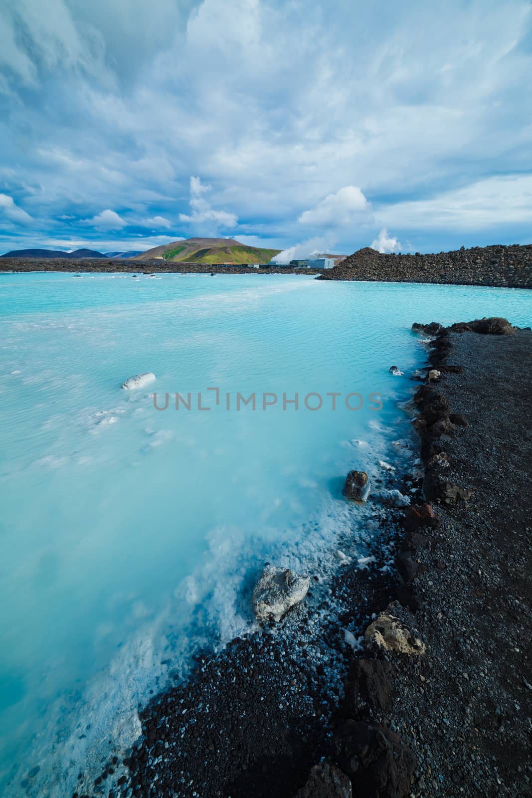 The famous blue lagoon geothermal bath near Reykjavik, Iceland