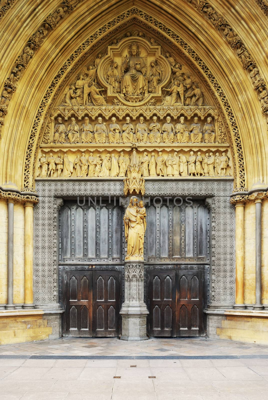 westminster abbey entrance door, London, UK
