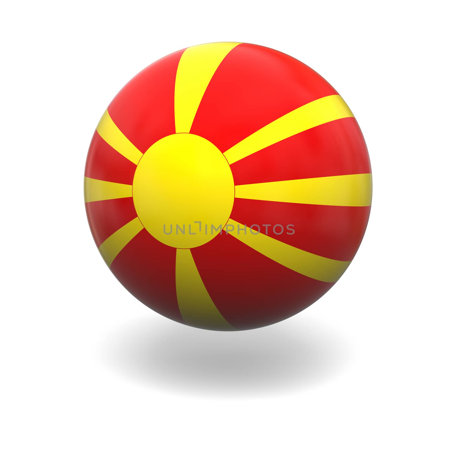 National flag of Macedonia on sphere isolated on white background