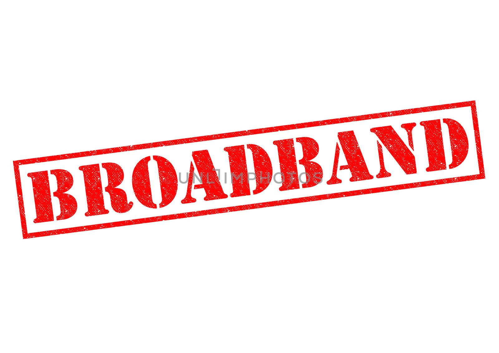 BROADBAND red Rubber Stamp over a white background.