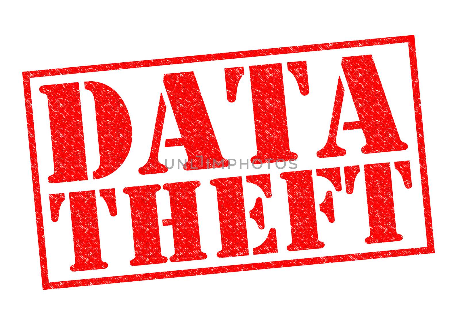 DATA THEFT red Rubber Stamp over a white background.
