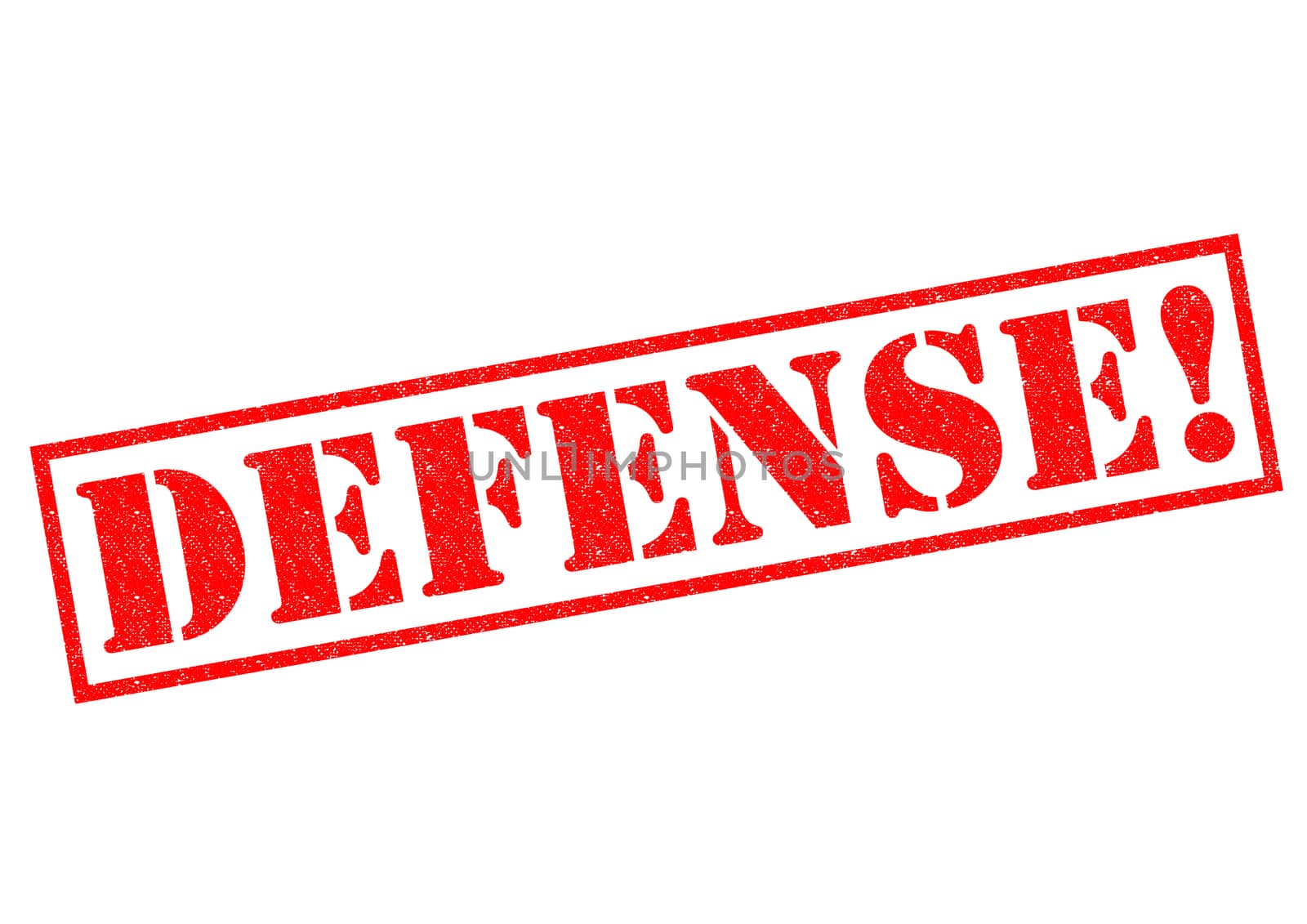 DEFENSE! red Rubber Stamp over a white background.
