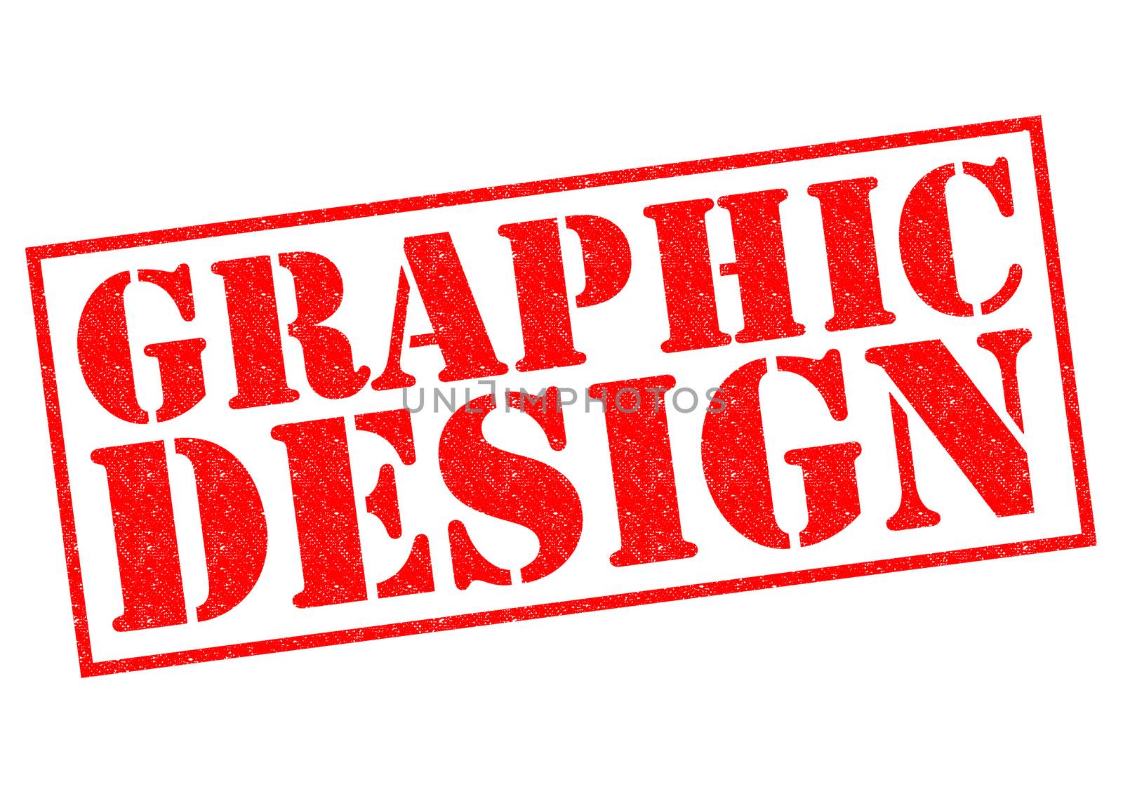 GRAPHIC DESIGN red Rubber Stamp over a white background.