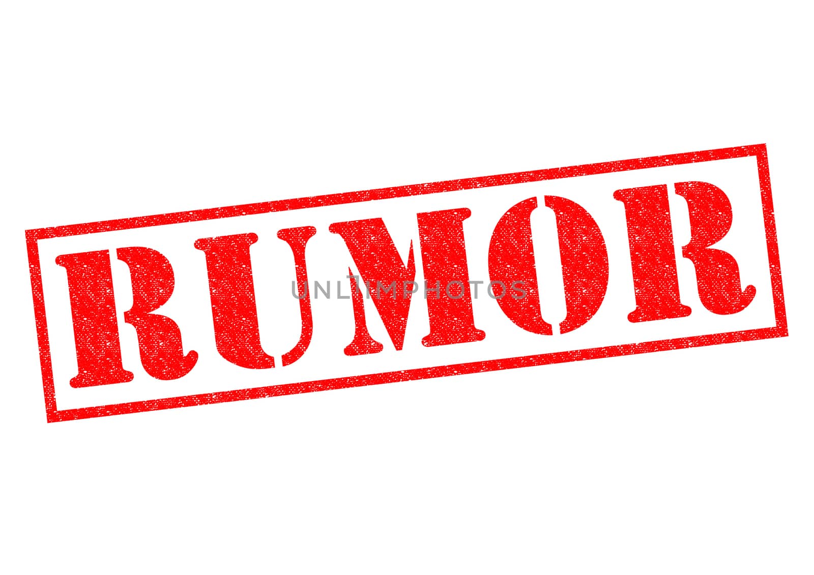 RUMOR red Rubber Stamp over a white background.