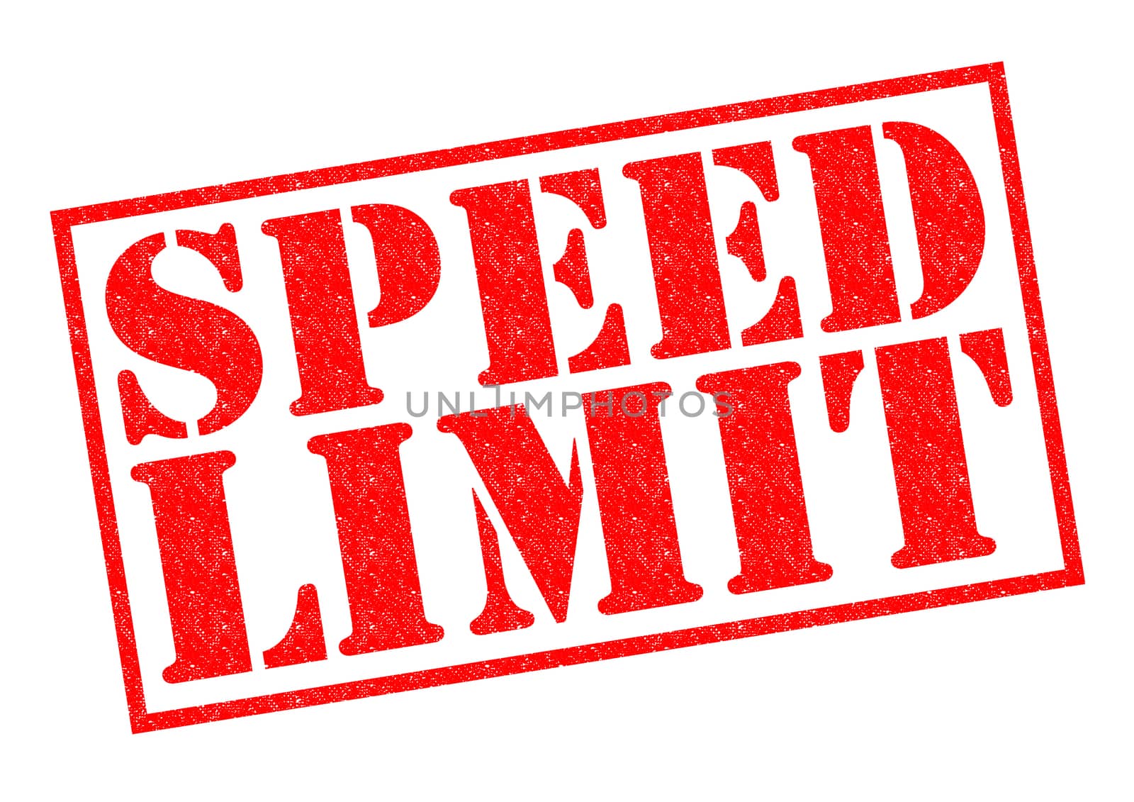 SPEED LIMIT red Rubber Stamp over a white background.