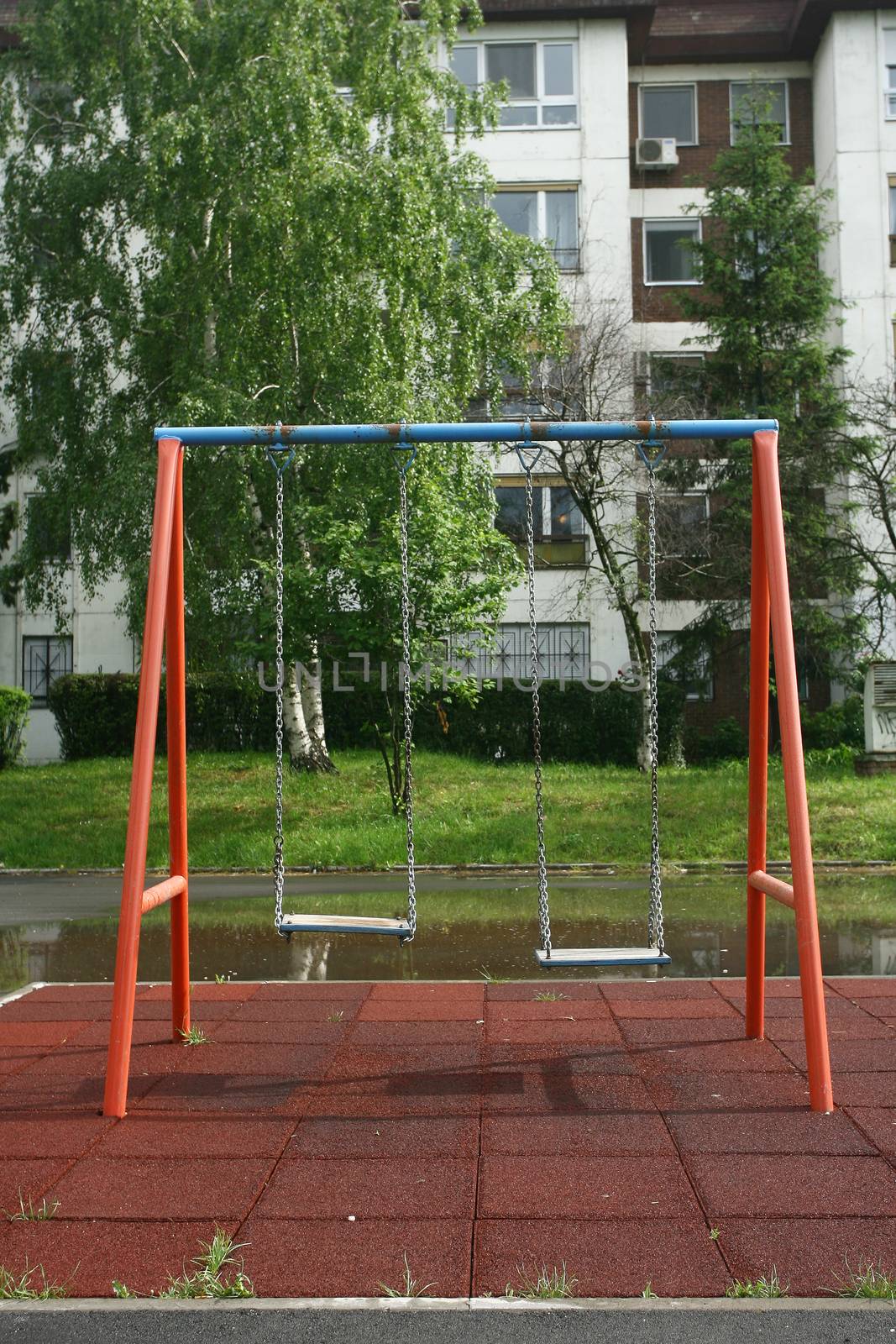 playground children's child chain swings on summer kids playgrou by nemar74