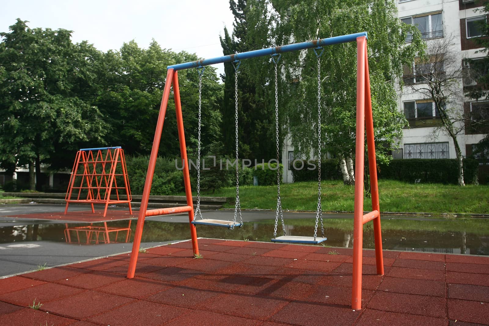 playground children's child chain swings on summer kids playground by nemar74