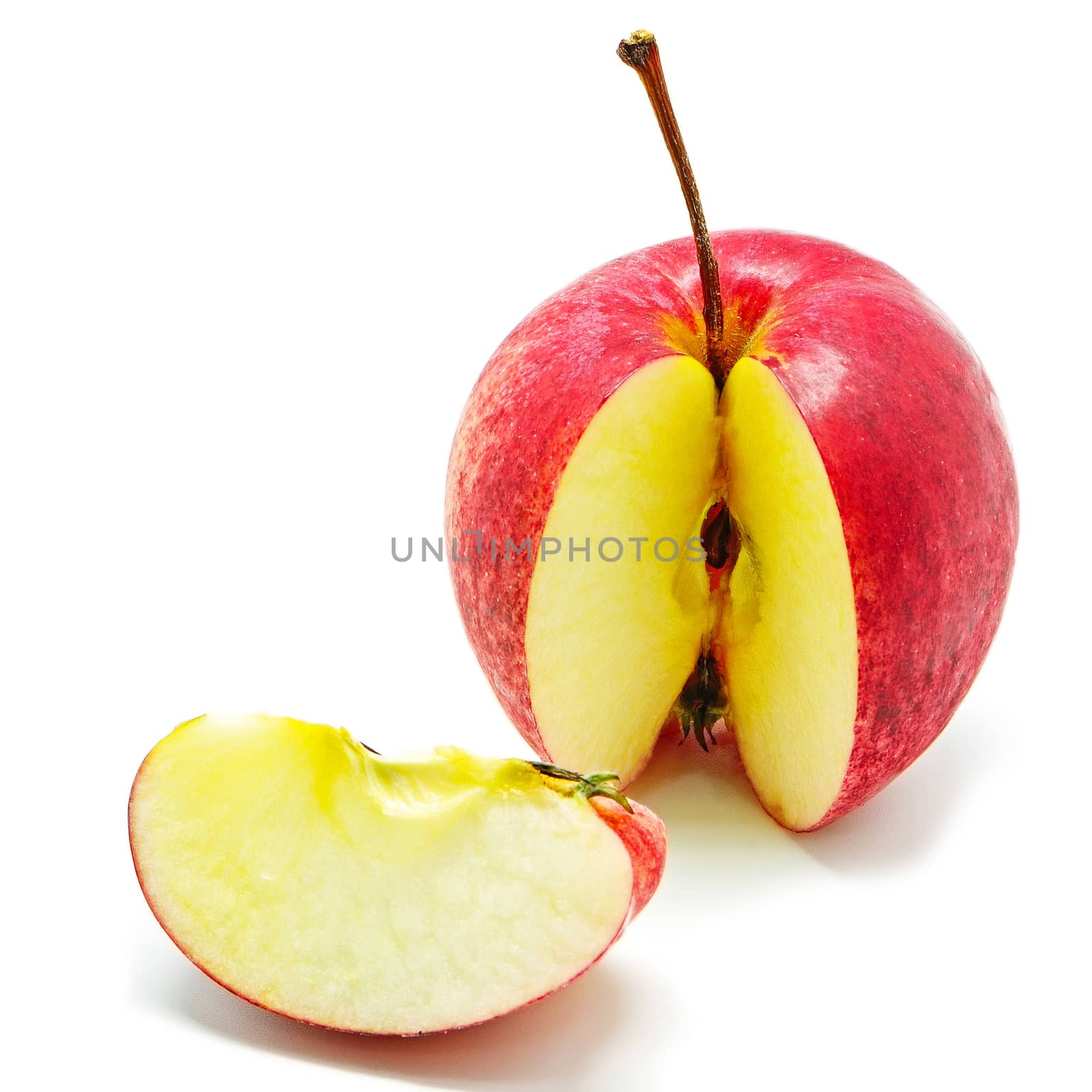 Ripe red apple, isolated on a white background