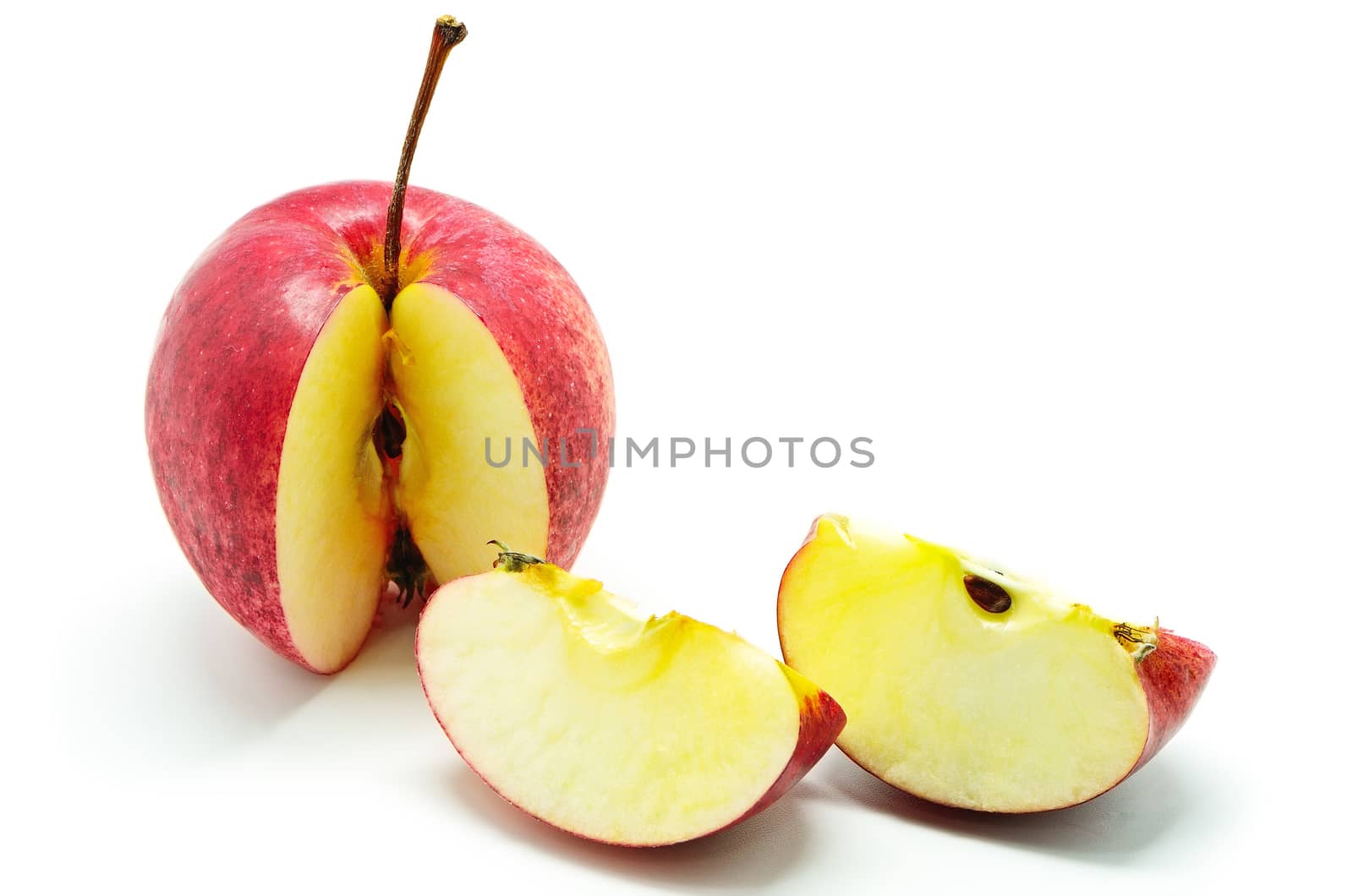 Ripe red apple, isolated on a white background