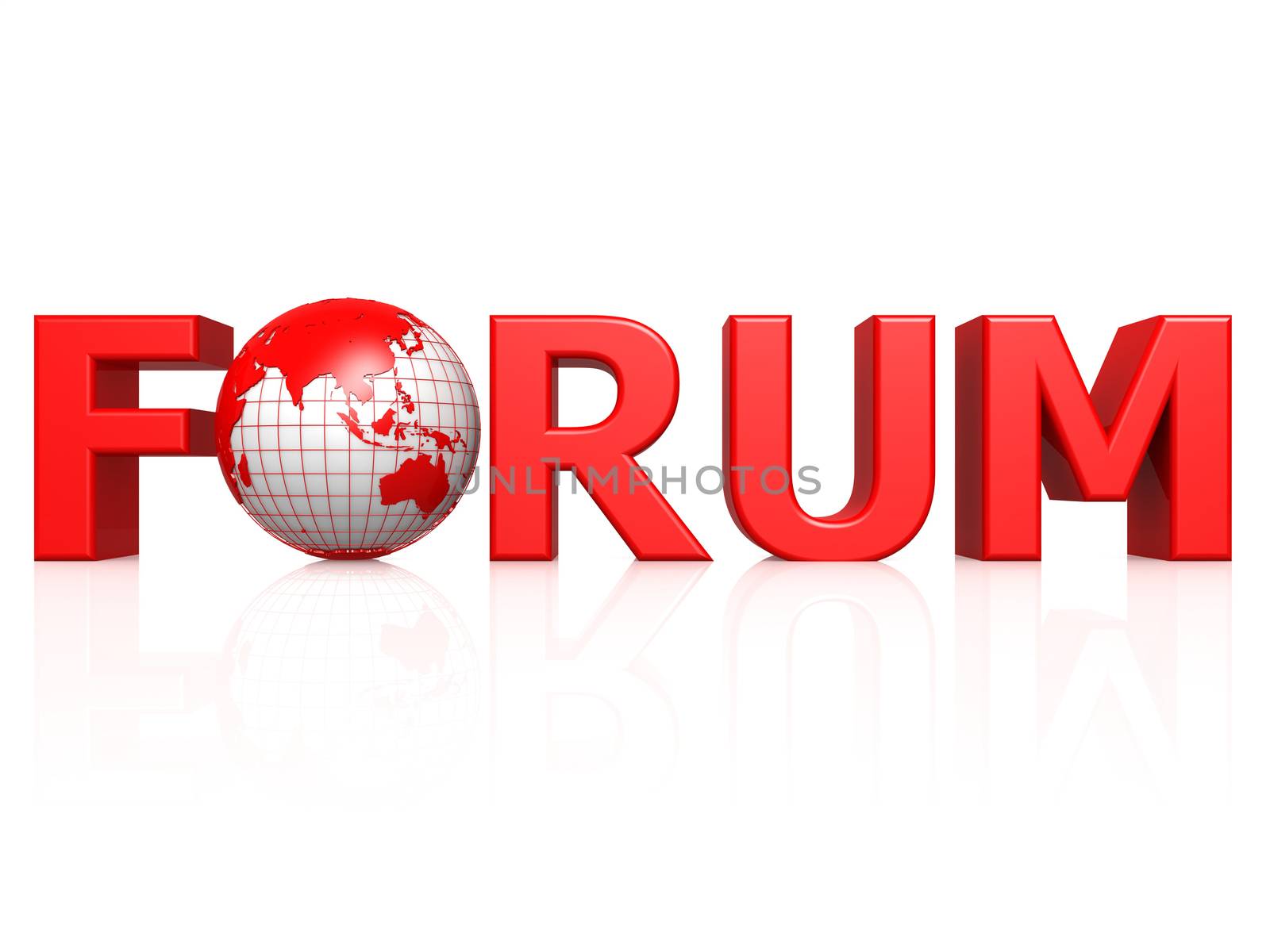 Forum with globe image with hi-res rendered artwork that could be used for any graphic design.