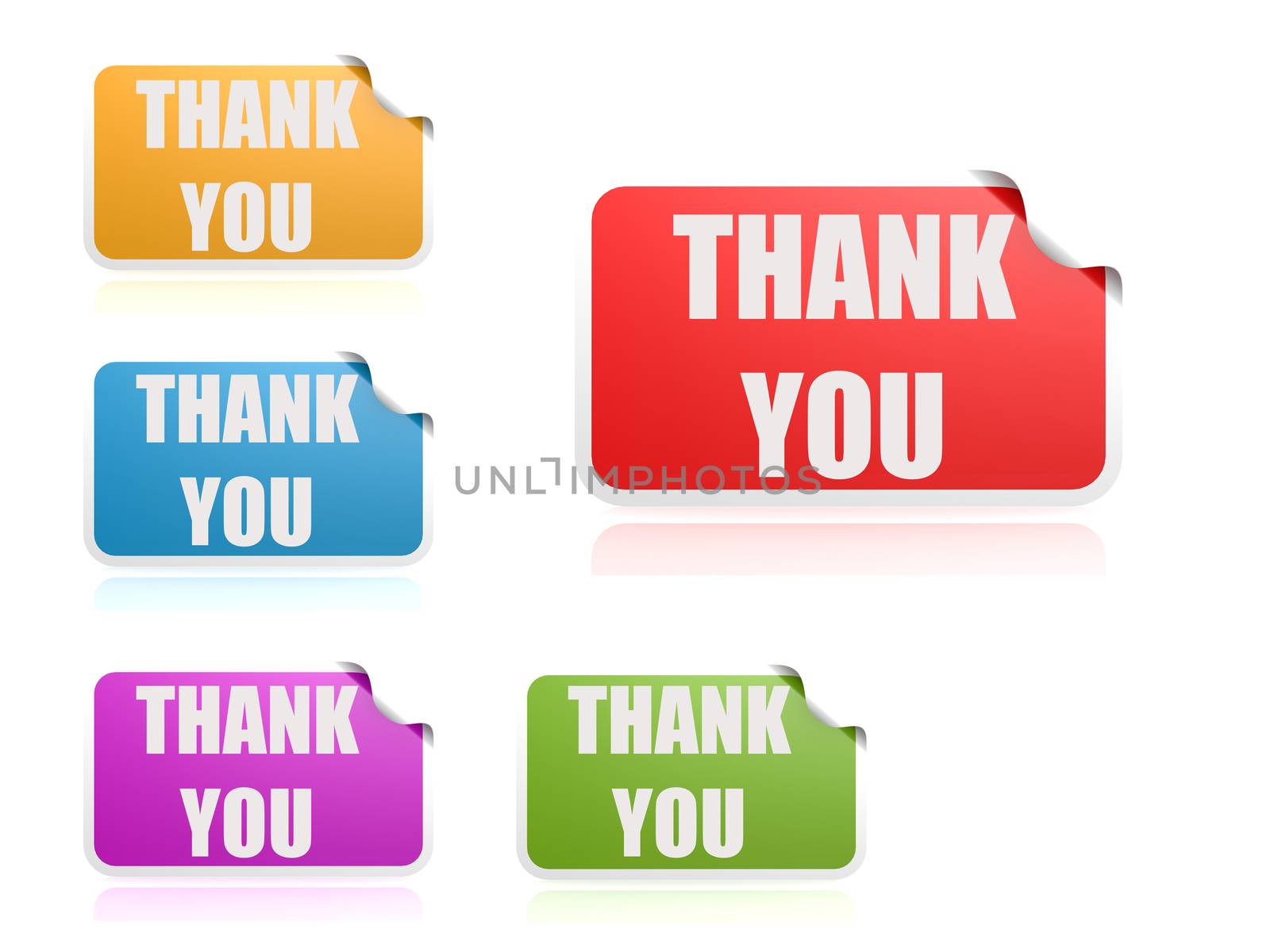Thank you color label image with hi-res rendered artwork that could be used for any graphic design.