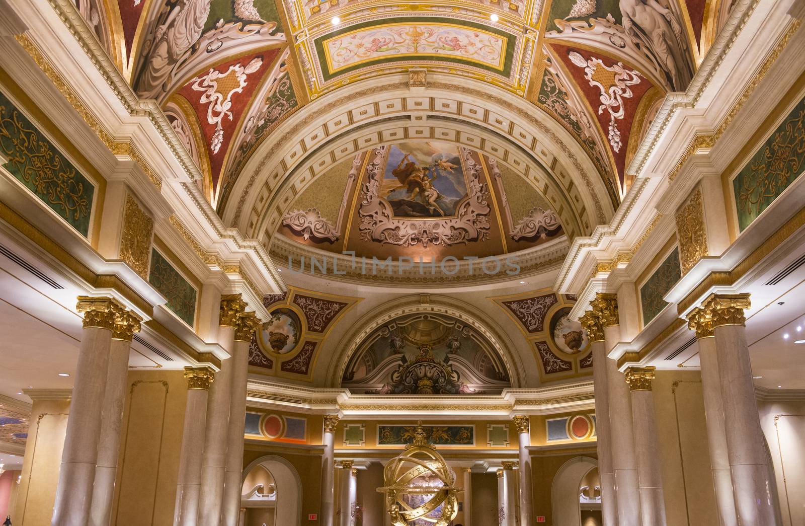 LAS VEGAS - NOV 15 : The interior of the Venetian hotel & Casino in Las Vegas on November 15, 2013. With more than 4000 suites it's one of the most famous hotels in the world.