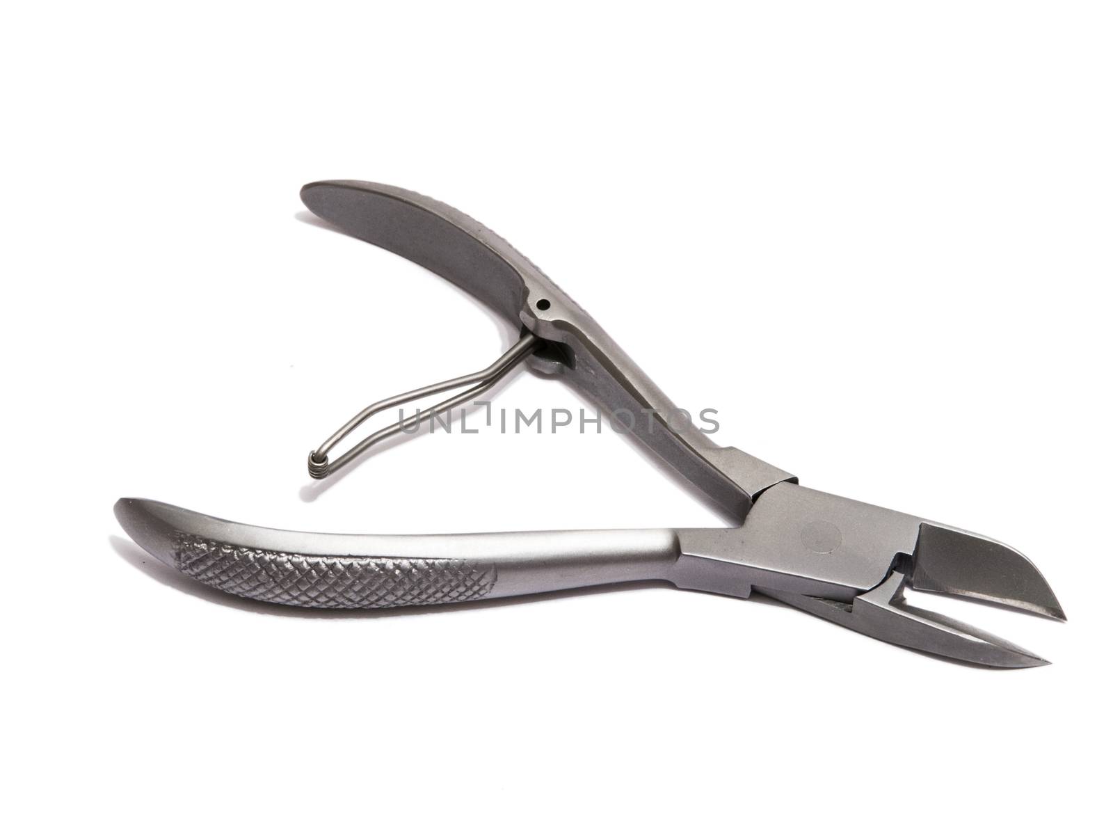 Pedicure tweezers on white background (isolated)