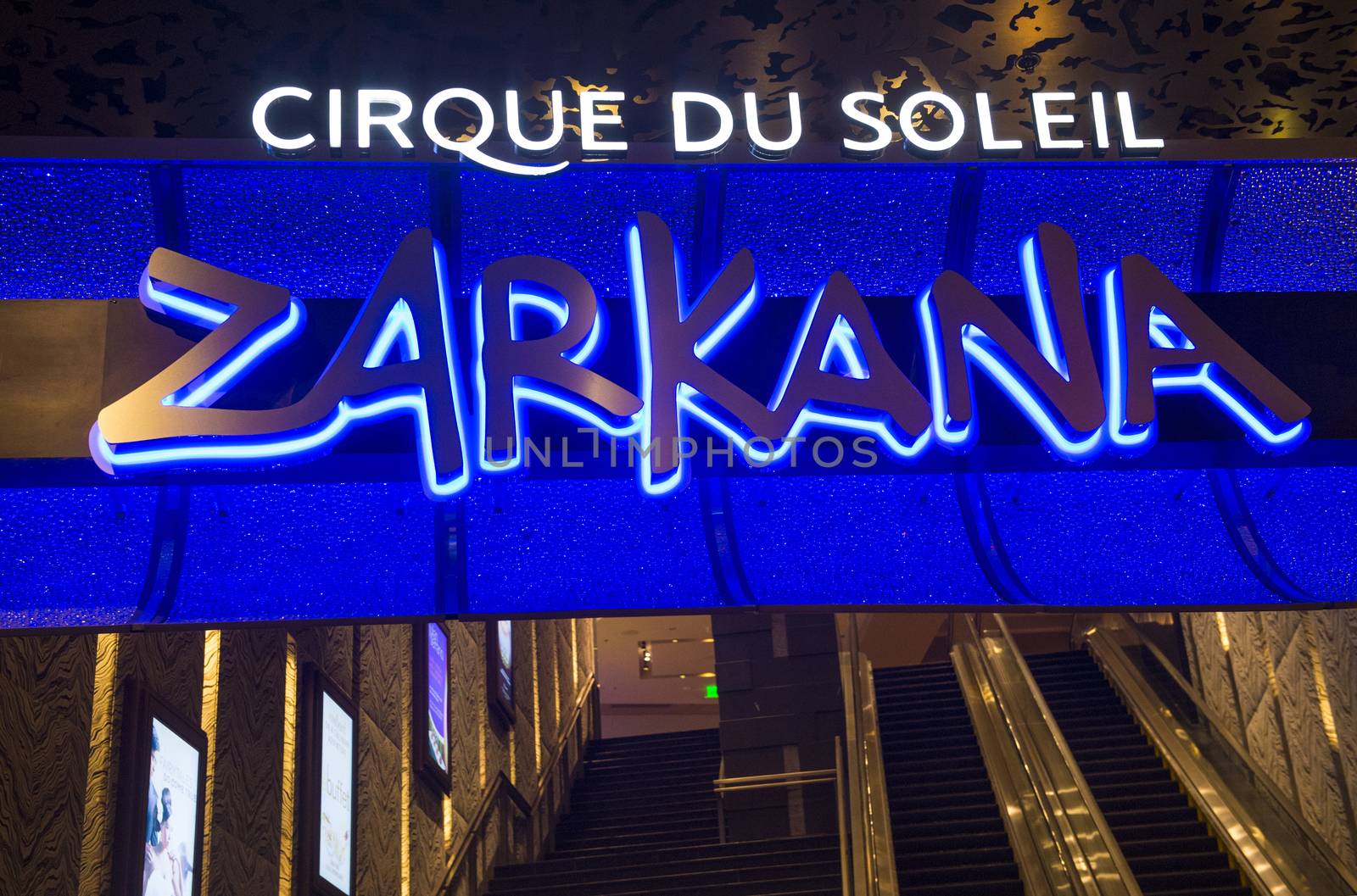 LAS VEGAS - JAN 13 : Zarkana at the Aria hotel in Las Vegas on January 13 2014. Zarkana is a Cirque du Soleil stage production written and directed by François Girard.