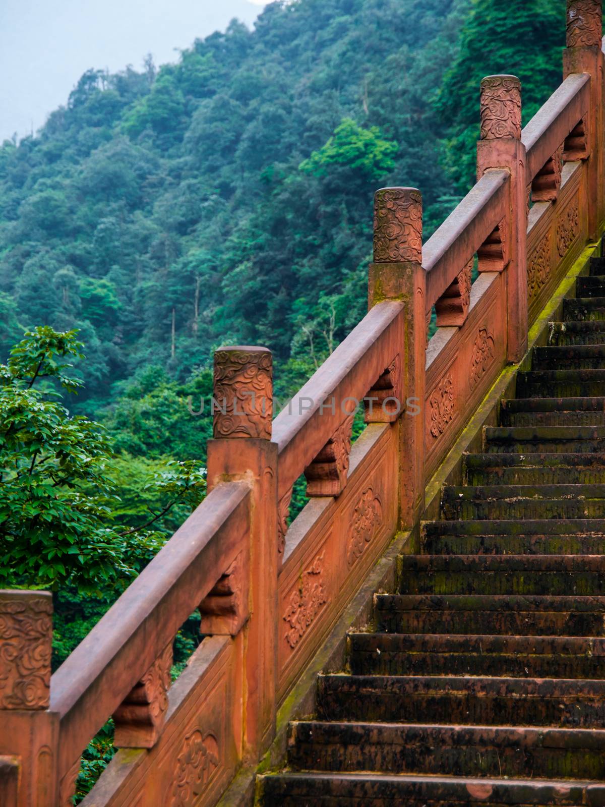 Stairs on Mt. Emei (Emei Shan, Sichuan, China)
