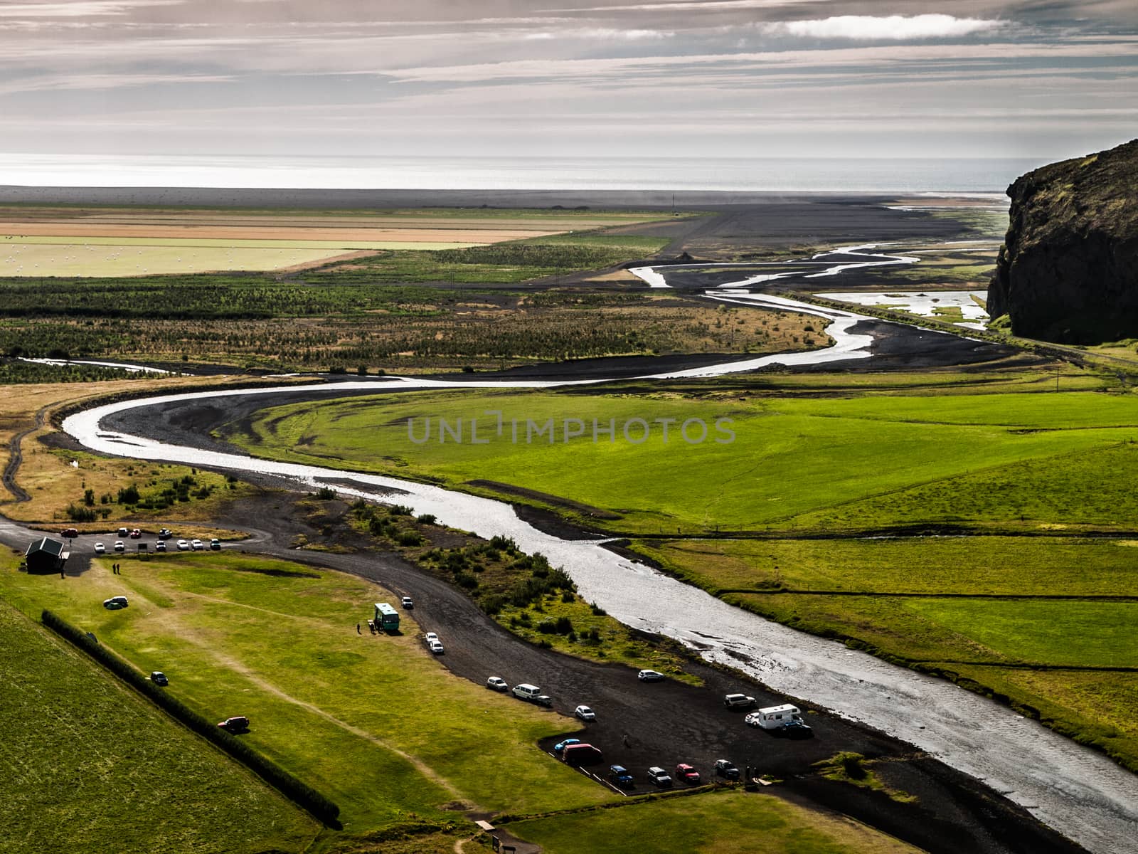 Meandering river near Skogar (Iceland)