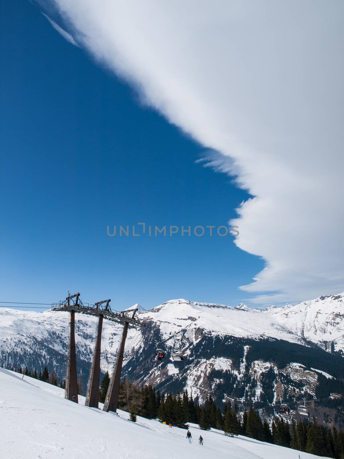 Cold front above ski resort by pyty