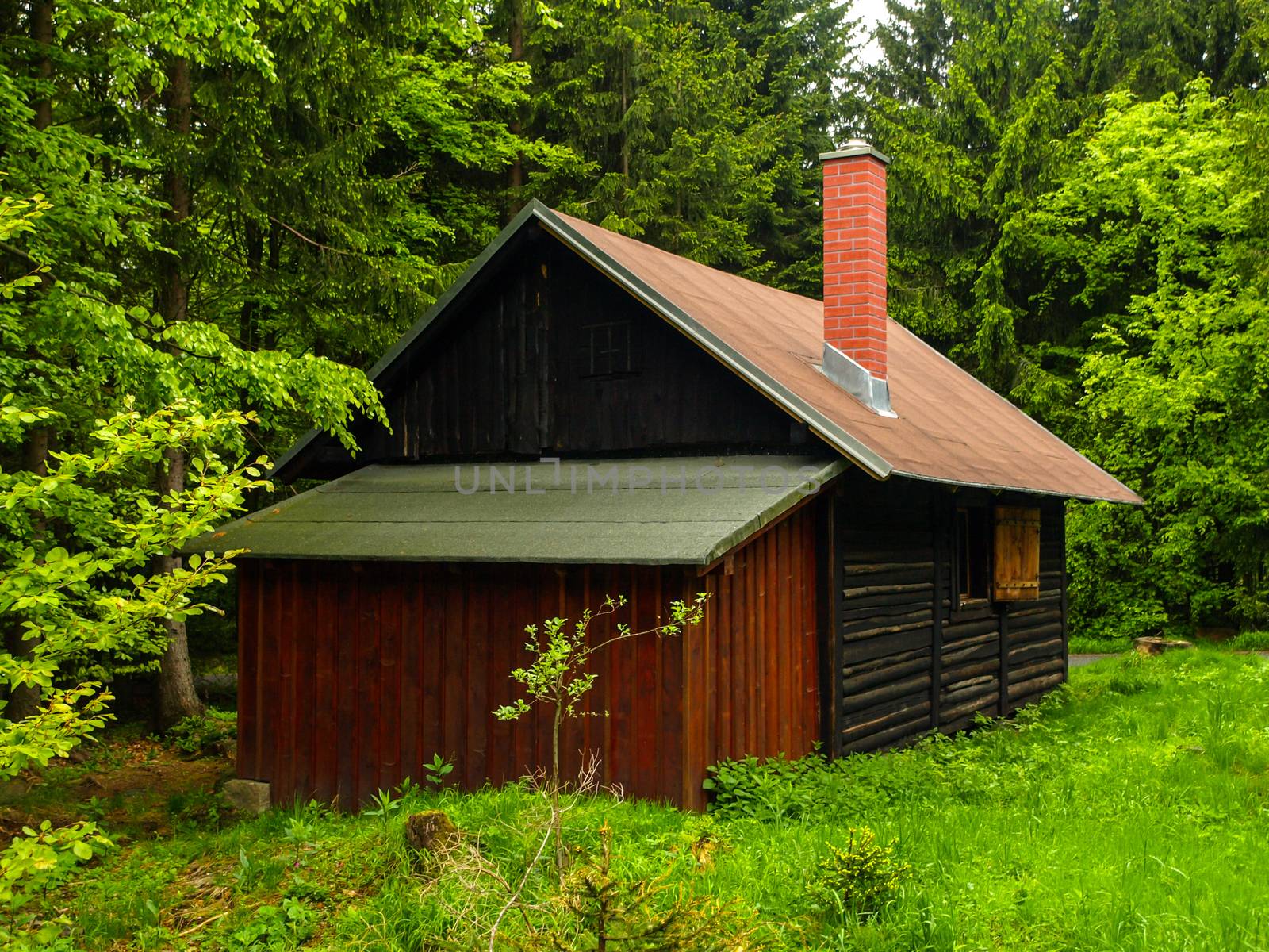 Wooden hut in Jizera Mountains (Czech Republic)