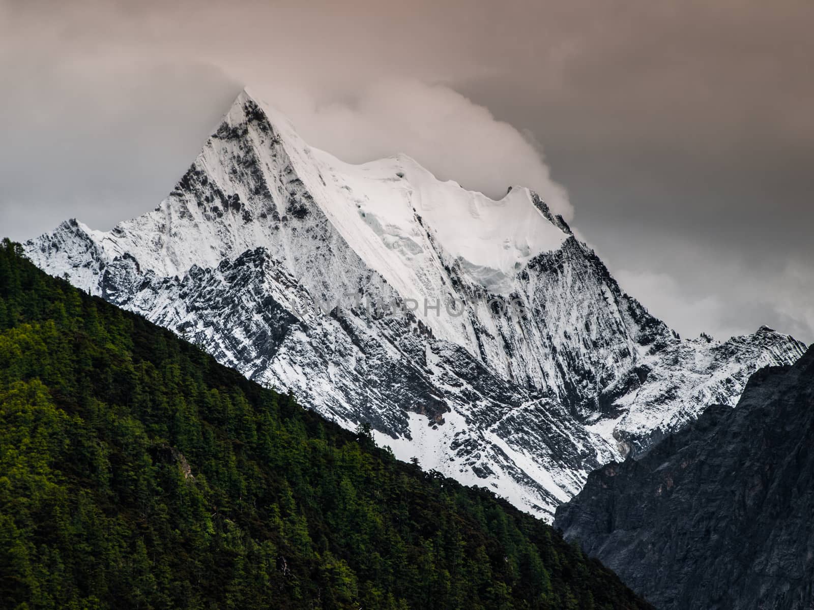 One of three holy mountains of Yading nature reserve (Sichuan, China)